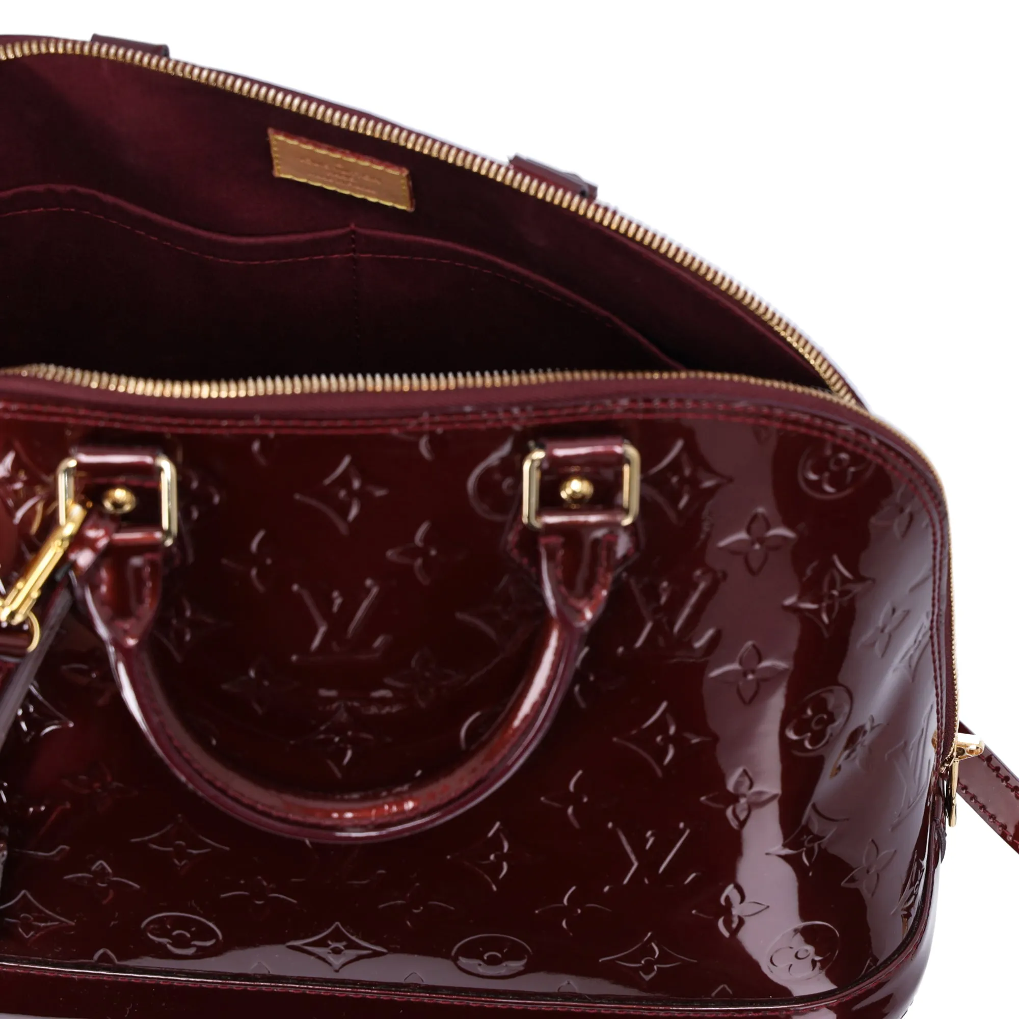 Louis Vuitton Alma PM Monogram Vernis Handbag M91691 Rouge Fauviste sold by Gaby's Bags product image thumbnail 4