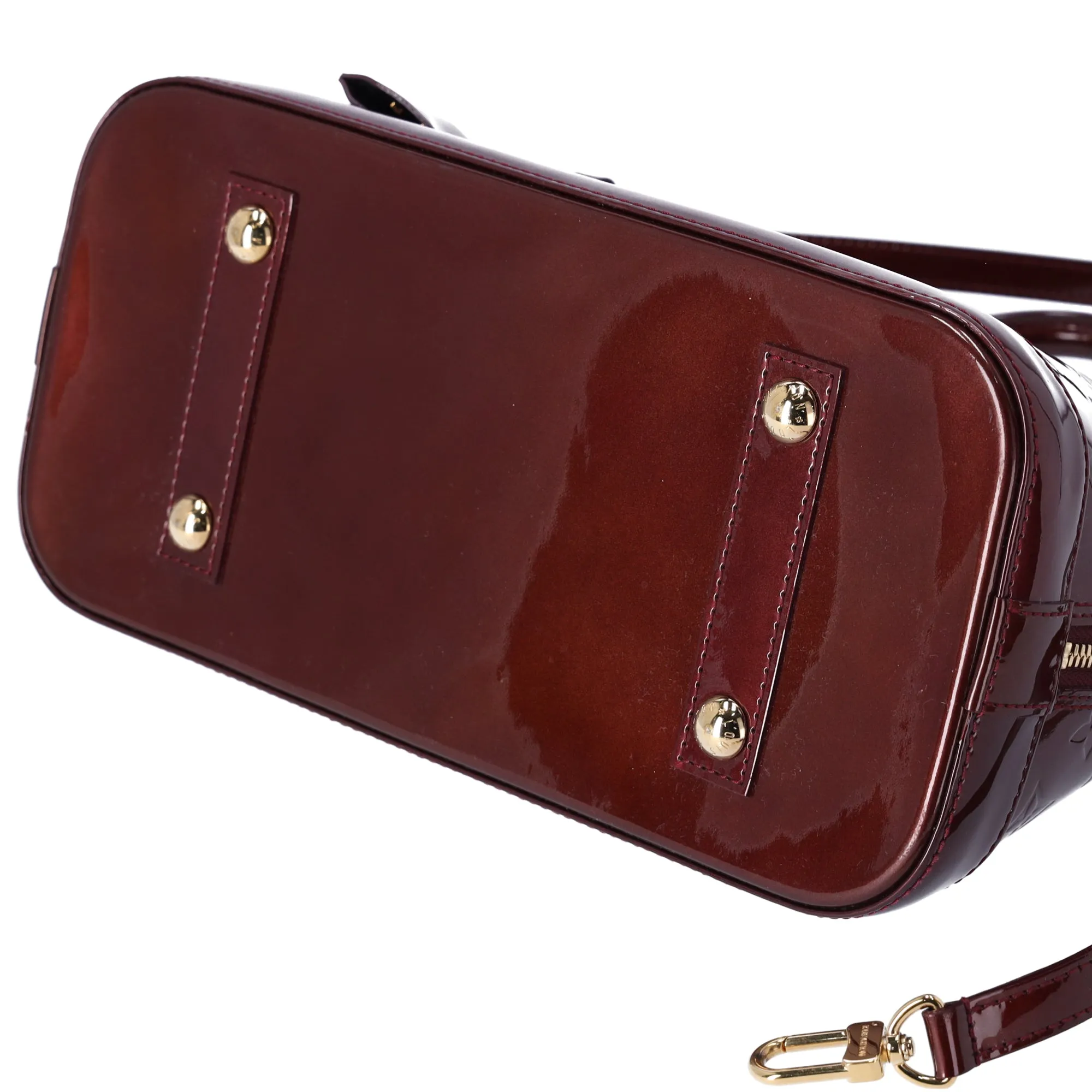 Louis Vuitton Alma PM Monogram Vernis Handbag M91691 Rouge Fauviste sold by Gaby's Bags product image thumbnail 5