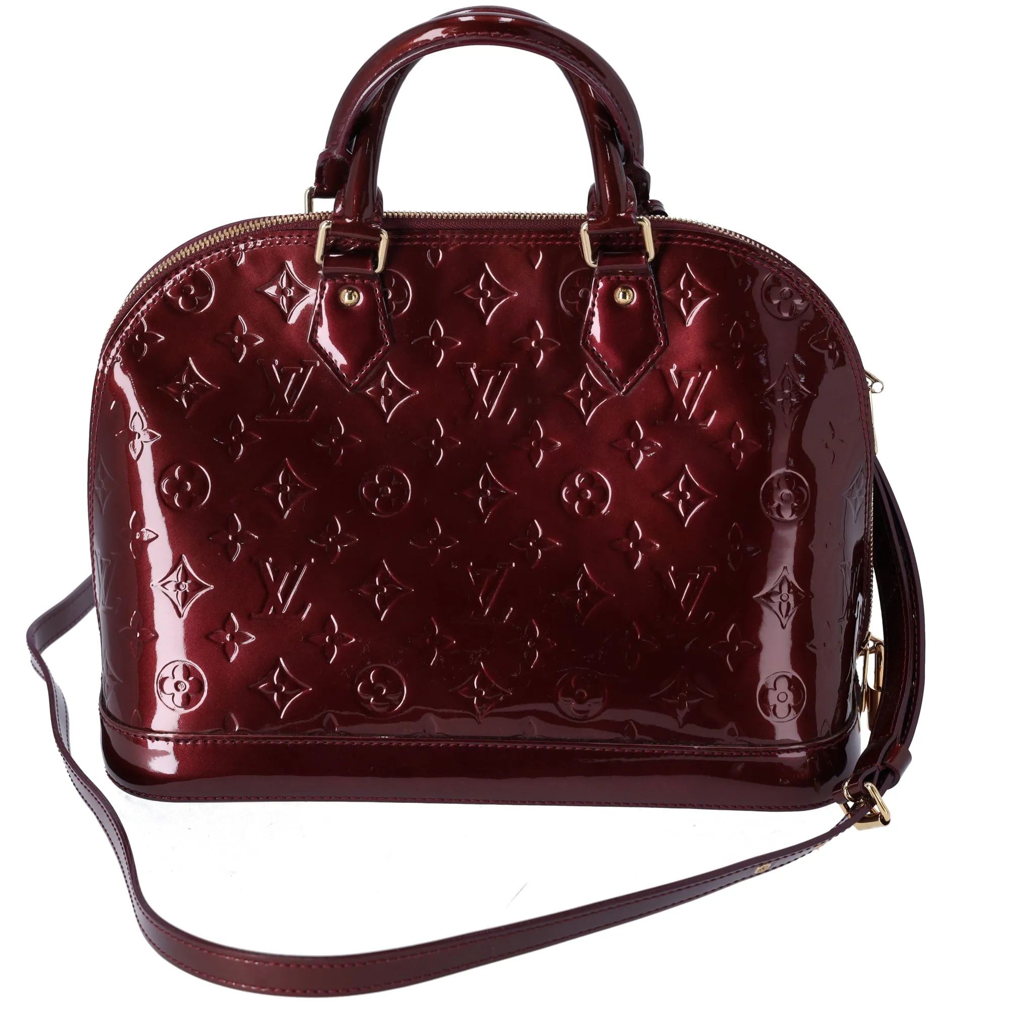 Louis Vuitton Alma PM Monogram Vernis Handbag M91691 Rouge Fauviste sold by Gaby's Bags product image thumbnail 3