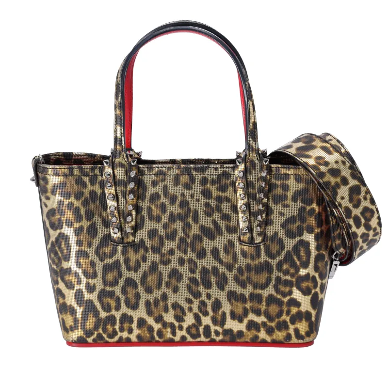 Christian Louboutin Cabata EW Mini Handbag Leopard Dark Brown Beige sold by Gaby's Bags