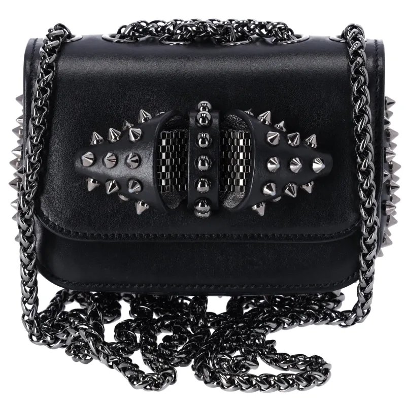 Christian Louboutin Sweet Charity Crossbody Shoulder Bag Black Leather sold by Gaby's Bags