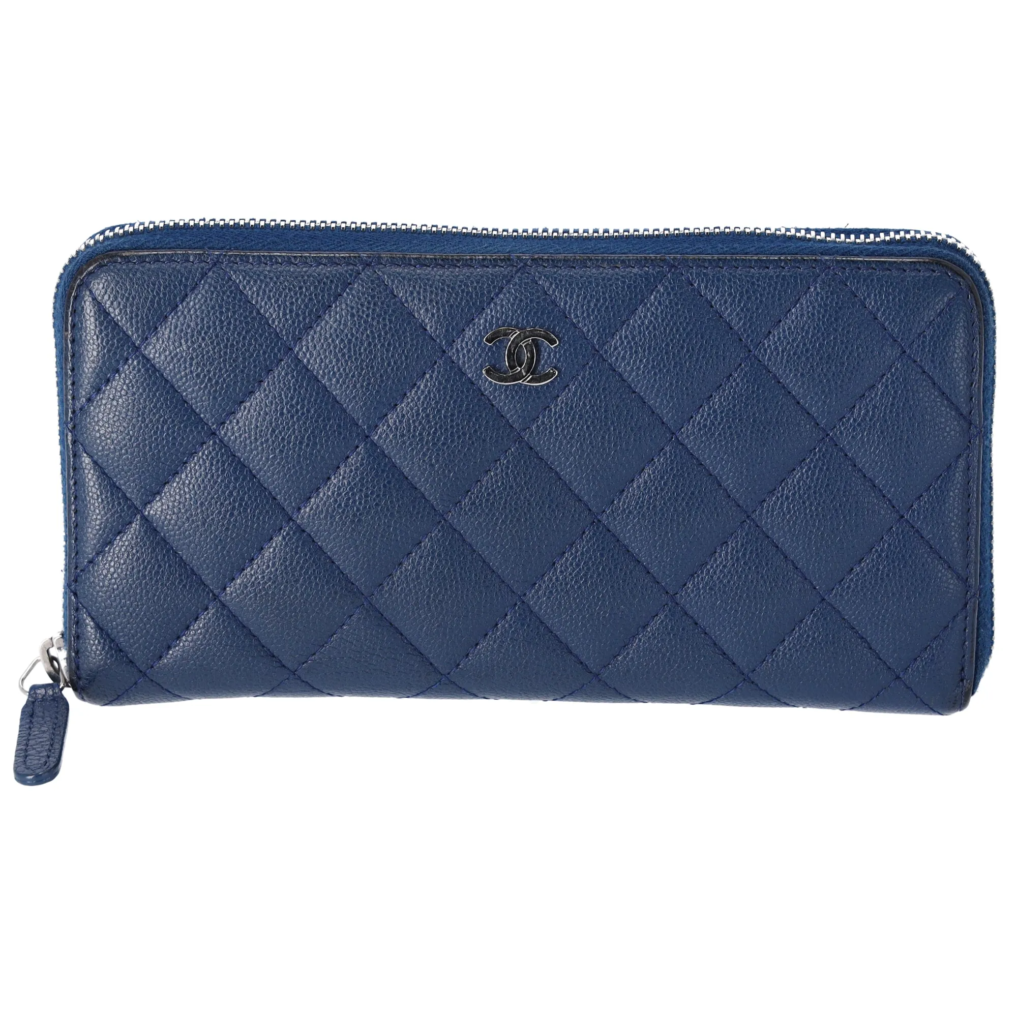CHANEL Classic Matelasse Long Wallet A82370 Navy Caviar Leather sold by Gaby's Bags