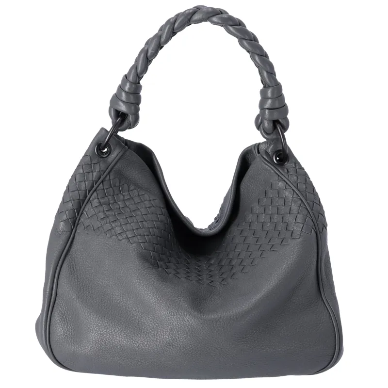 BOTTEGA VENETA Intrecciato Shoulder Bag 174526 Dark Gray Leather sold by Gaby's Bags