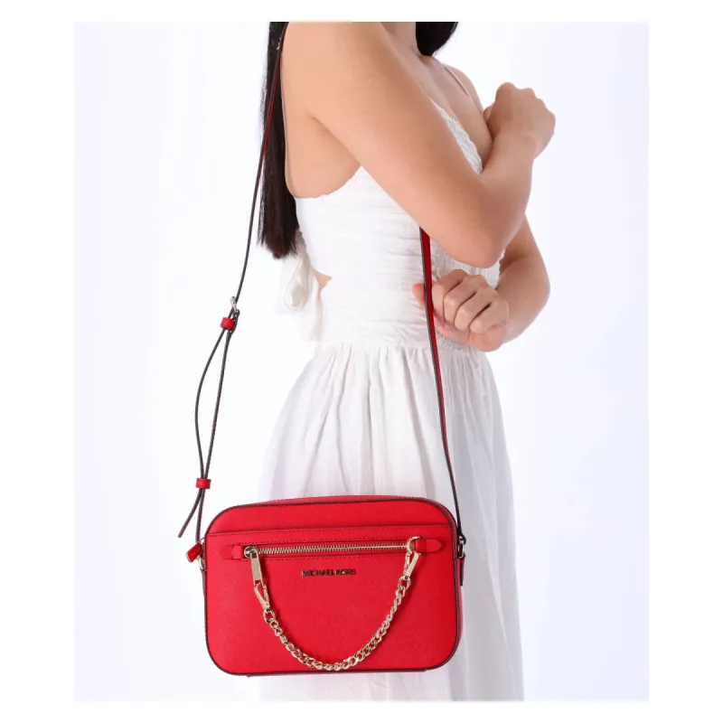 Michael Kors JetSet Large EastWest ZipChain CrossbodyBag BrightRed Leather sold by Gaby's Bags