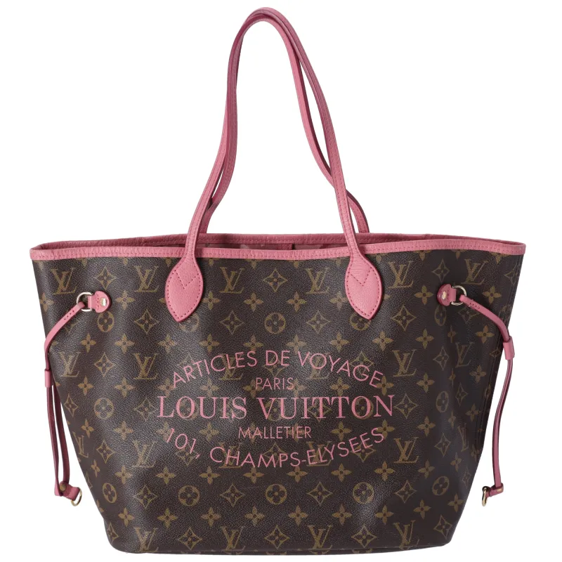 Louis Vuitton Neverfull MM Monogram Ikat Tote Bag M40939 Rose Velours sold by Gaby's Bags
