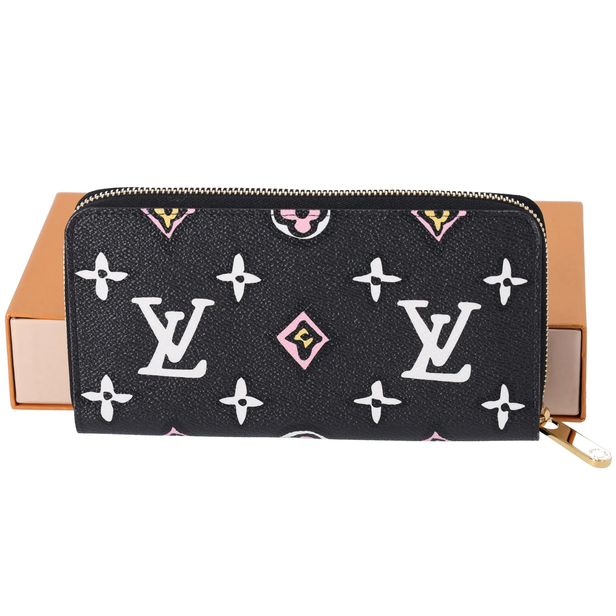 Louis Vuitton Zippy Wallet Wild at Heart Giant Monogram M80683 Black sold by Gaby's Bags