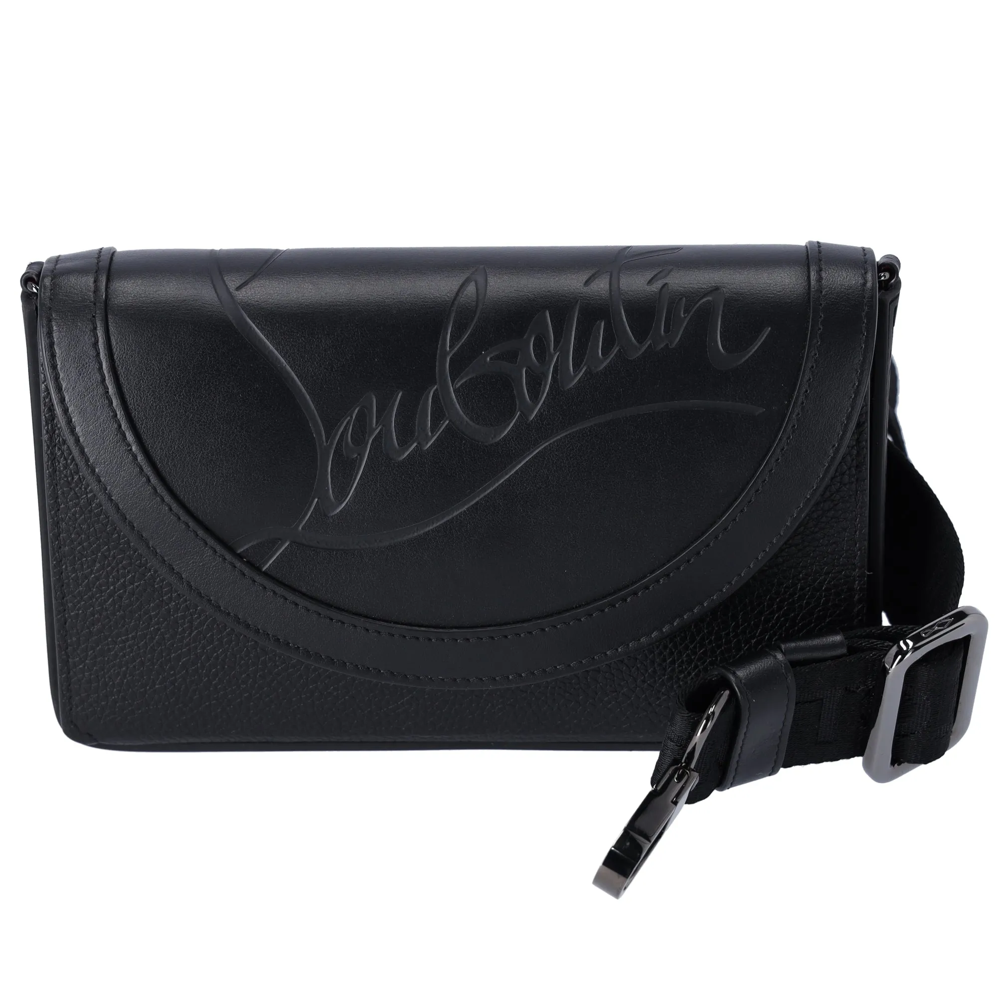 Christian Louboutin Explorer Funk Wallet Crossbody 1245218 Black Red Leather sold by Gaby's Bags