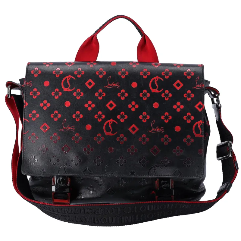 Christian Louboutin Loubiclic Messenger Bag Embossed Leather sold by Gaby's Bags