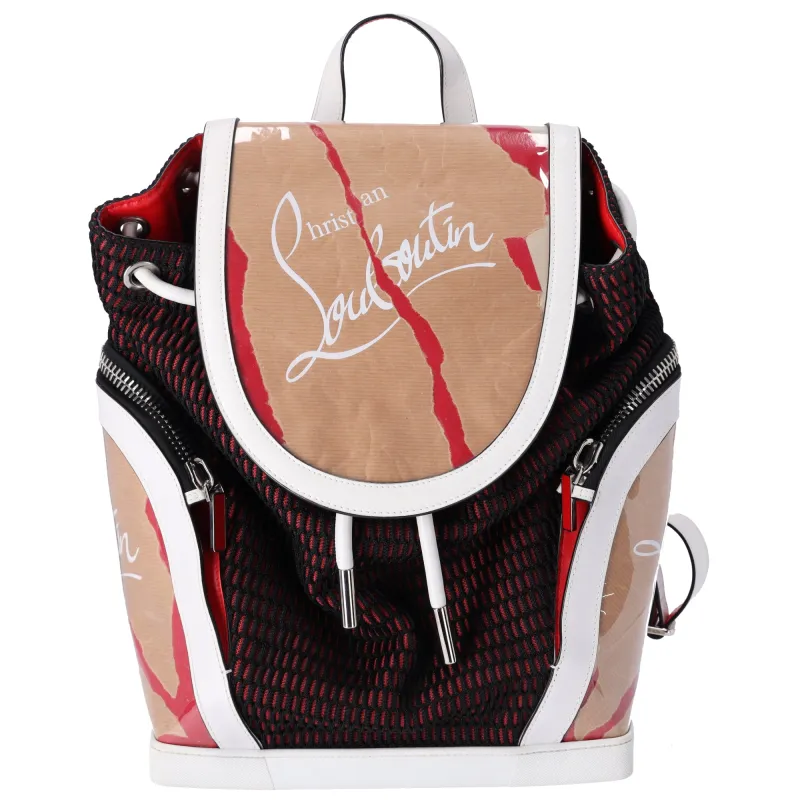 Christian Louboutin Ruby in Progress Backpack Black Light Brown Multi sold by Gaby's Bags