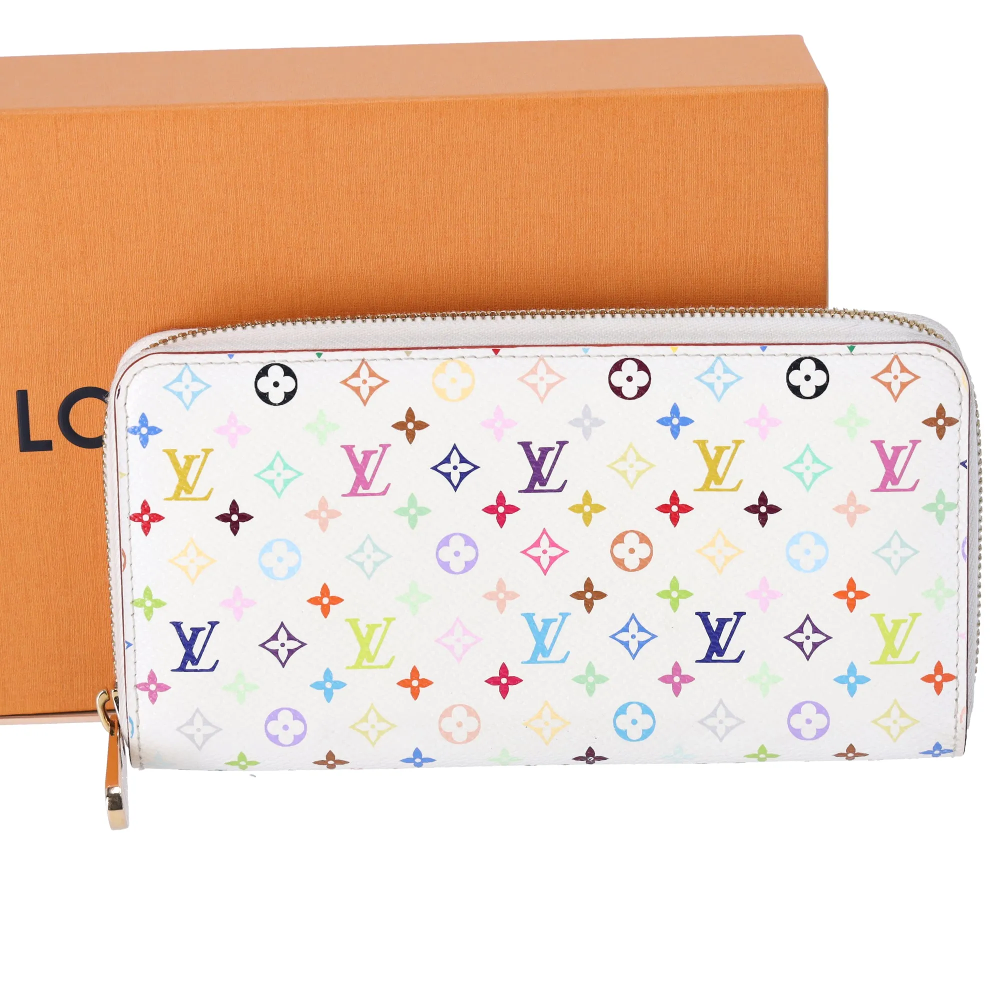 Louis Vuitton x Murakami Zippy Wallet Monogram Multicolor M60241 Pink sold by Gaby's Bags
