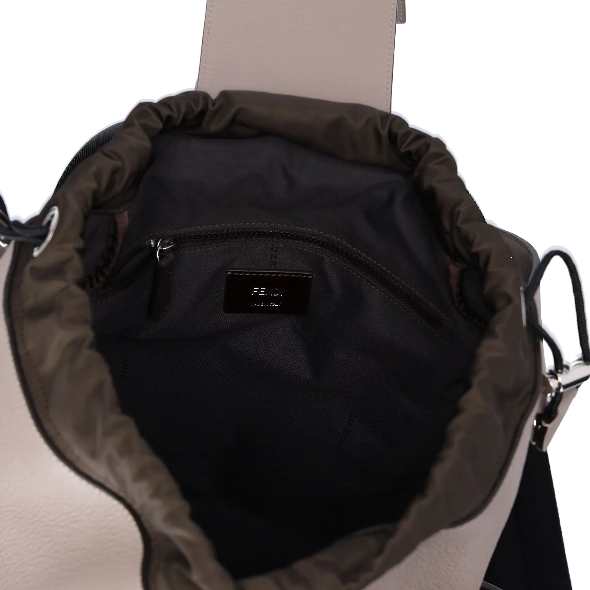 FENDI Strike Medium Backpack 7VZ070 Gray Beige Full Grain Leather sold by Gaby's Bags product image thumbnail 5