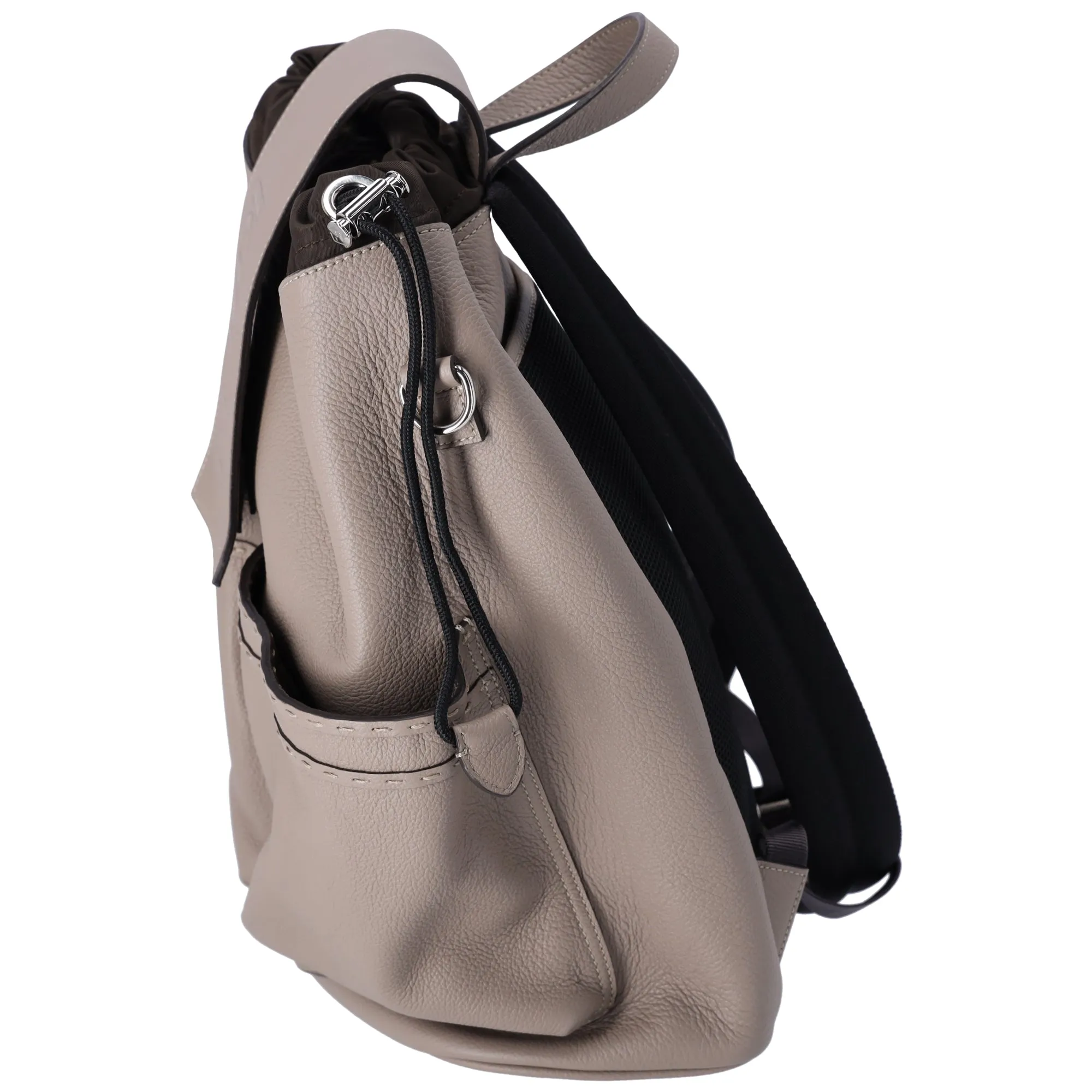 FENDI Strike Medium Backpack 7VZ070 Gray Beige Full Grain Leather sold by Gaby's Bags product image thumbnail 2