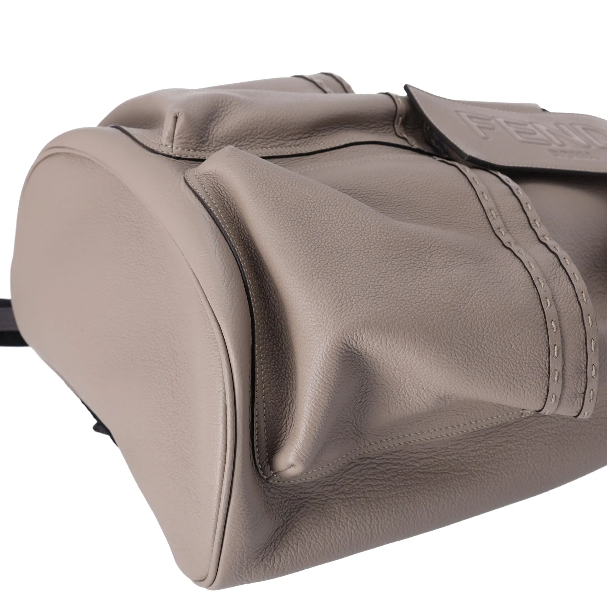 FENDI Strike Medium Backpack 7VZ070 Gray Beige Full Grain Leather sold by Gaby's Bags product image thumbnail 4