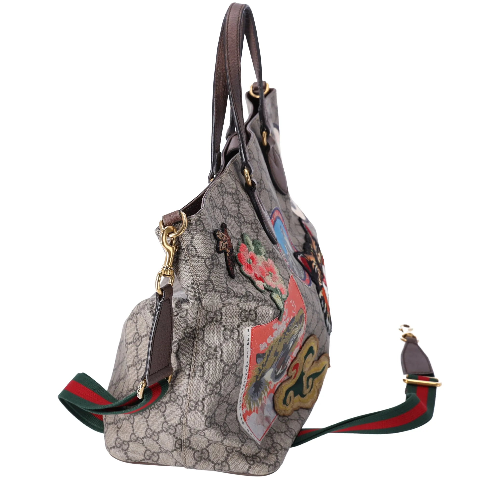 Gucci Large Courrier Convertible Tote GG Coated Canvas Applique sold by Gaby's Bags product image thumbnail 2