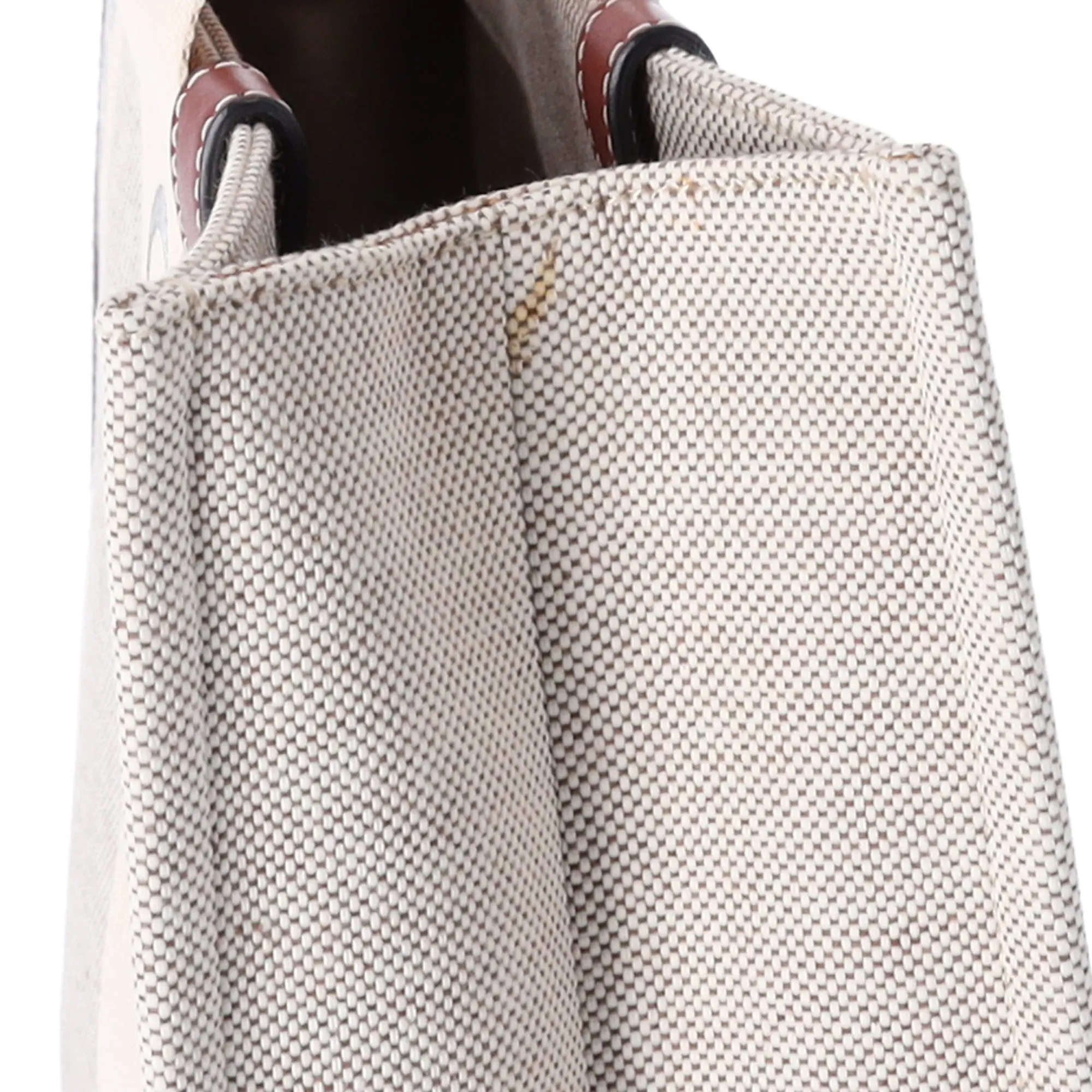 Chloe Woody Medium Tote Bag Cream Brown Canvas Leather sold by Gaby's Bags product image thumbnail 3