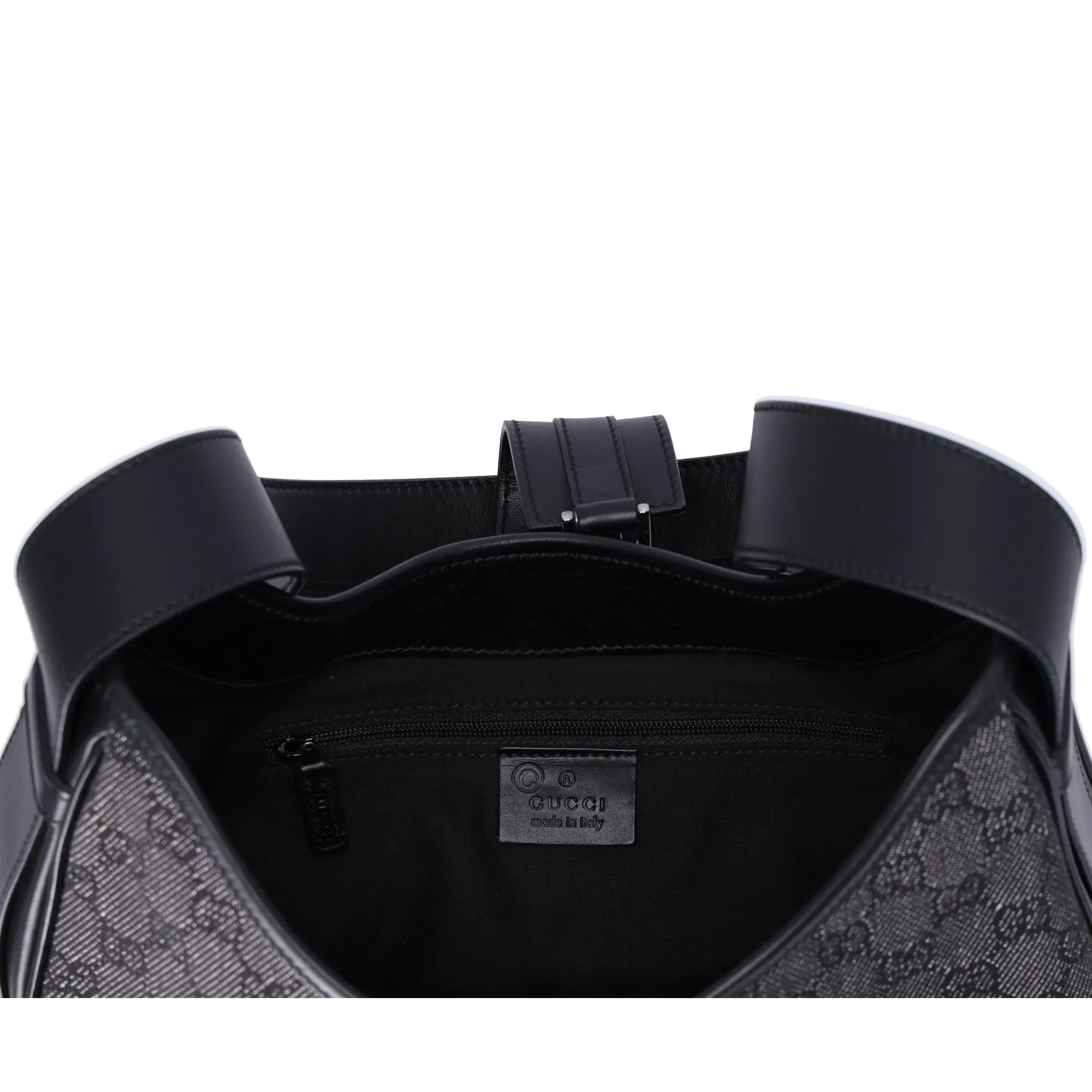 GUCCI GG Shoulder Bag 92736 Black Jacquard Leather Gray sold by Gaby's Bags product image thumbnail 5