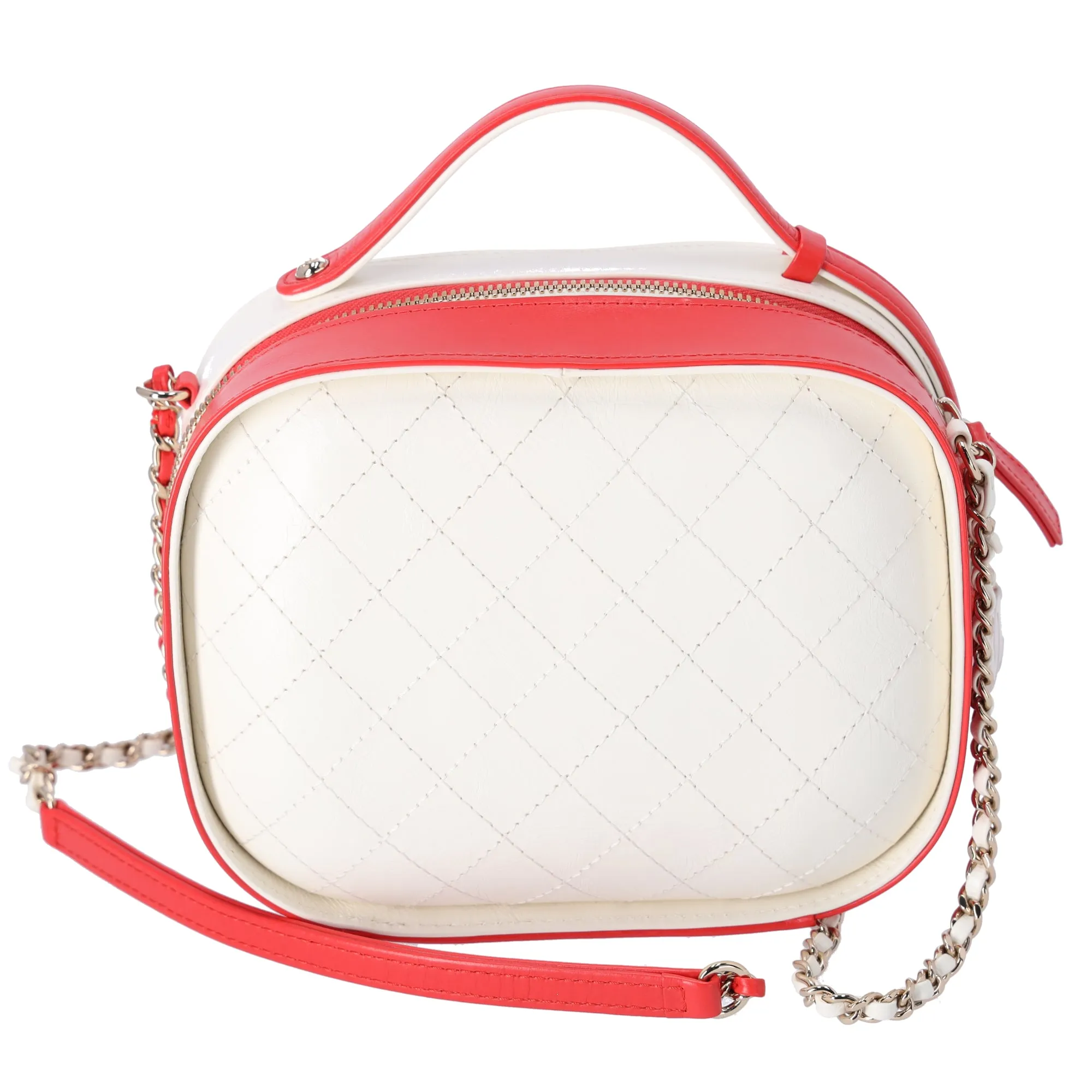CHANEL Matelasse Vanity Bag Cream Red Leather sold by Gaby's Bags