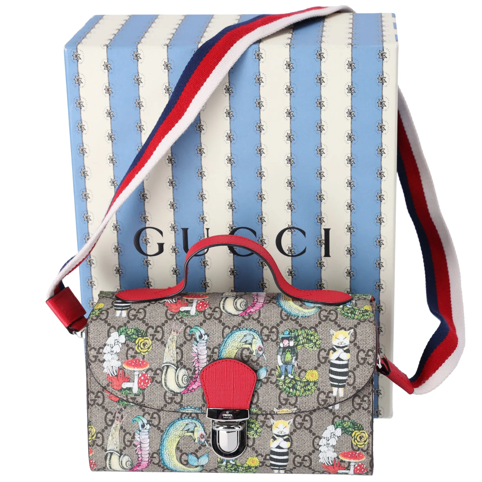 GUCCI GG Supreme Shoulder Bag 525515 Beige Red Multi sold by Gaby's Bags