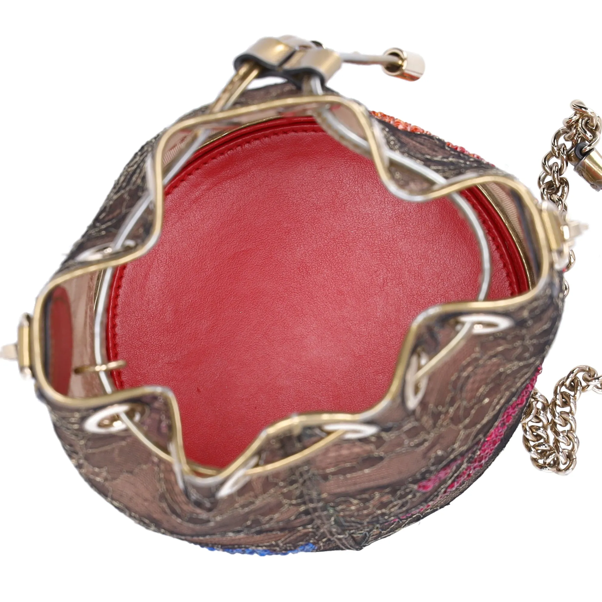 Christian Louboutin Marie jane Shoulder Bag Gold Red Blue Nylon Rhinestones sold by Gaby's Bags product image thumbnail 5