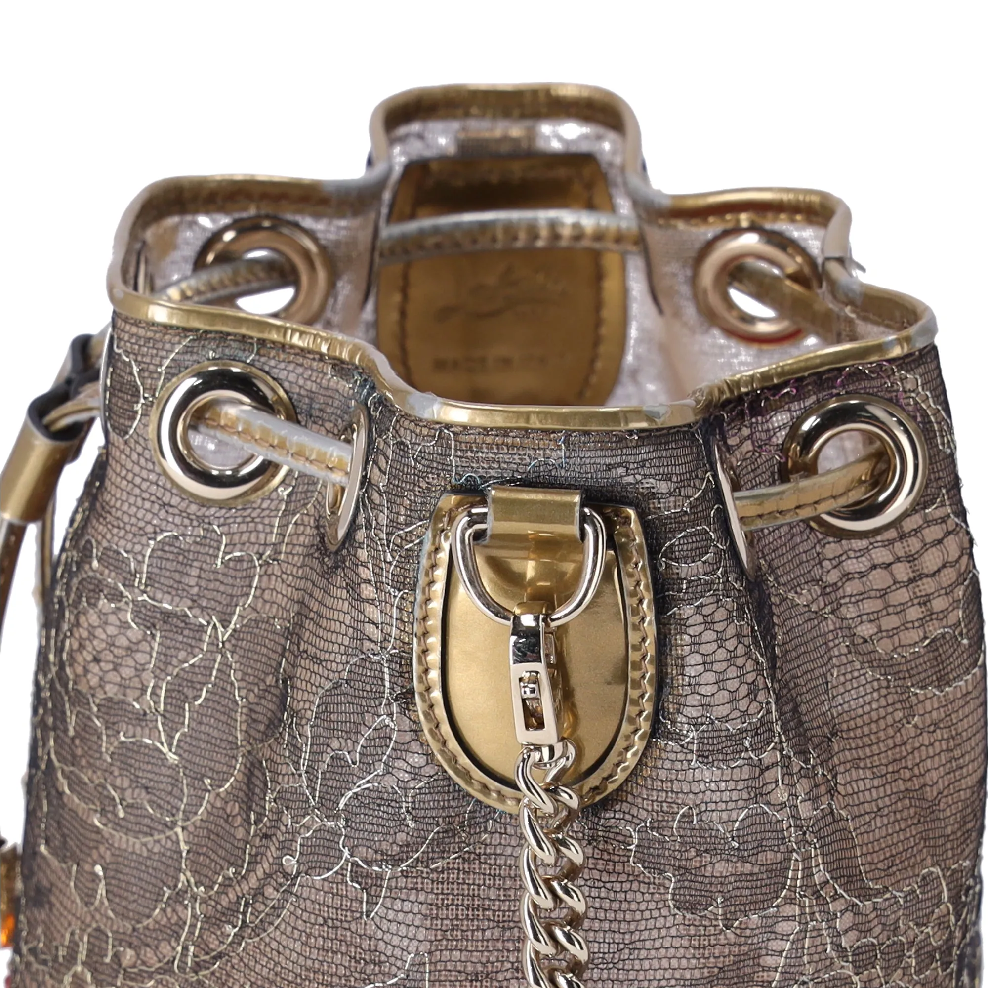 Christian Louboutin Marie jane Shoulder Bag Gold Red Blue Nylon Rhinestones sold by Gaby's Bags product image thumbnail 3