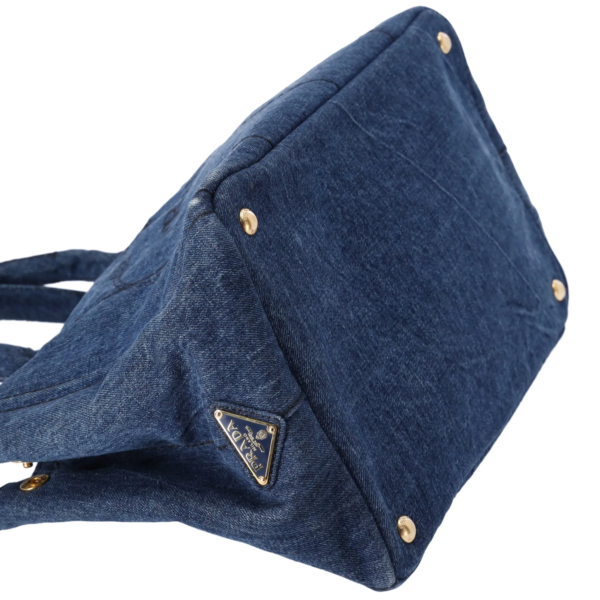 PRADA Canapa Tote Bag B1877B Navy Denim sold by Gaby's Bags product image thumbnail 4