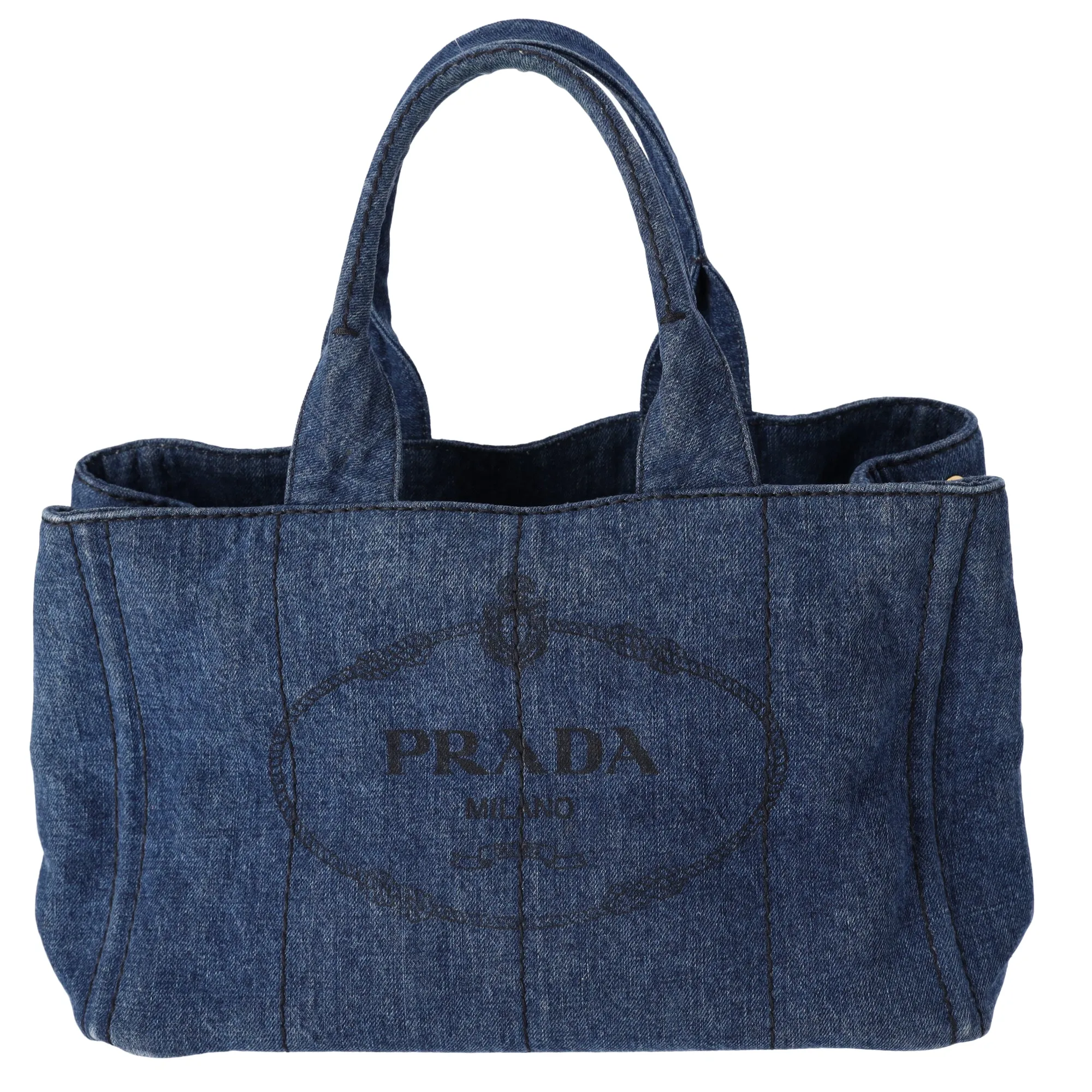 PRADA Canapa Tote Bag B1877B Navy Denim sold by Gaby's Bags