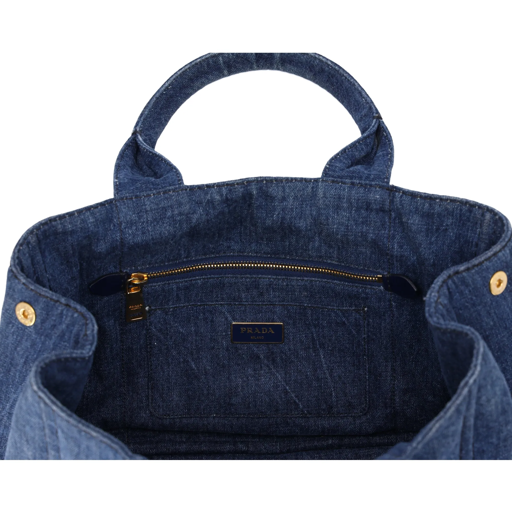 PRADA Canapa Tote Bag B1877B Navy Denim sold by Gaby's Bags product image thumbnail 5