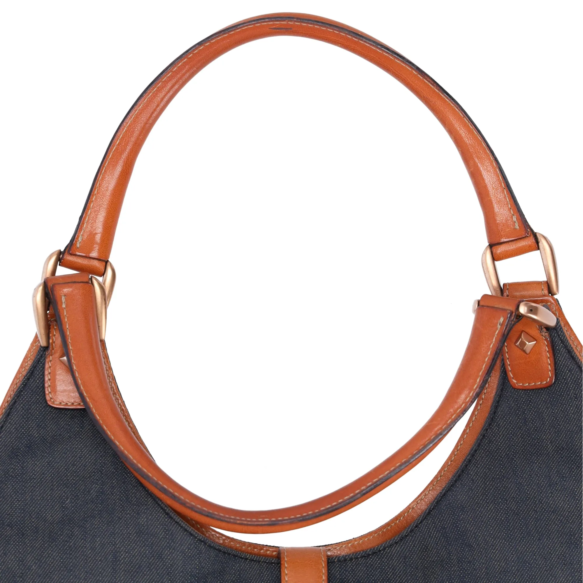 GUCCI GG New Jackie Shoulder Bag 203419 Navy Denim Brown sold by Gaby's Bags product image thumbnail 5