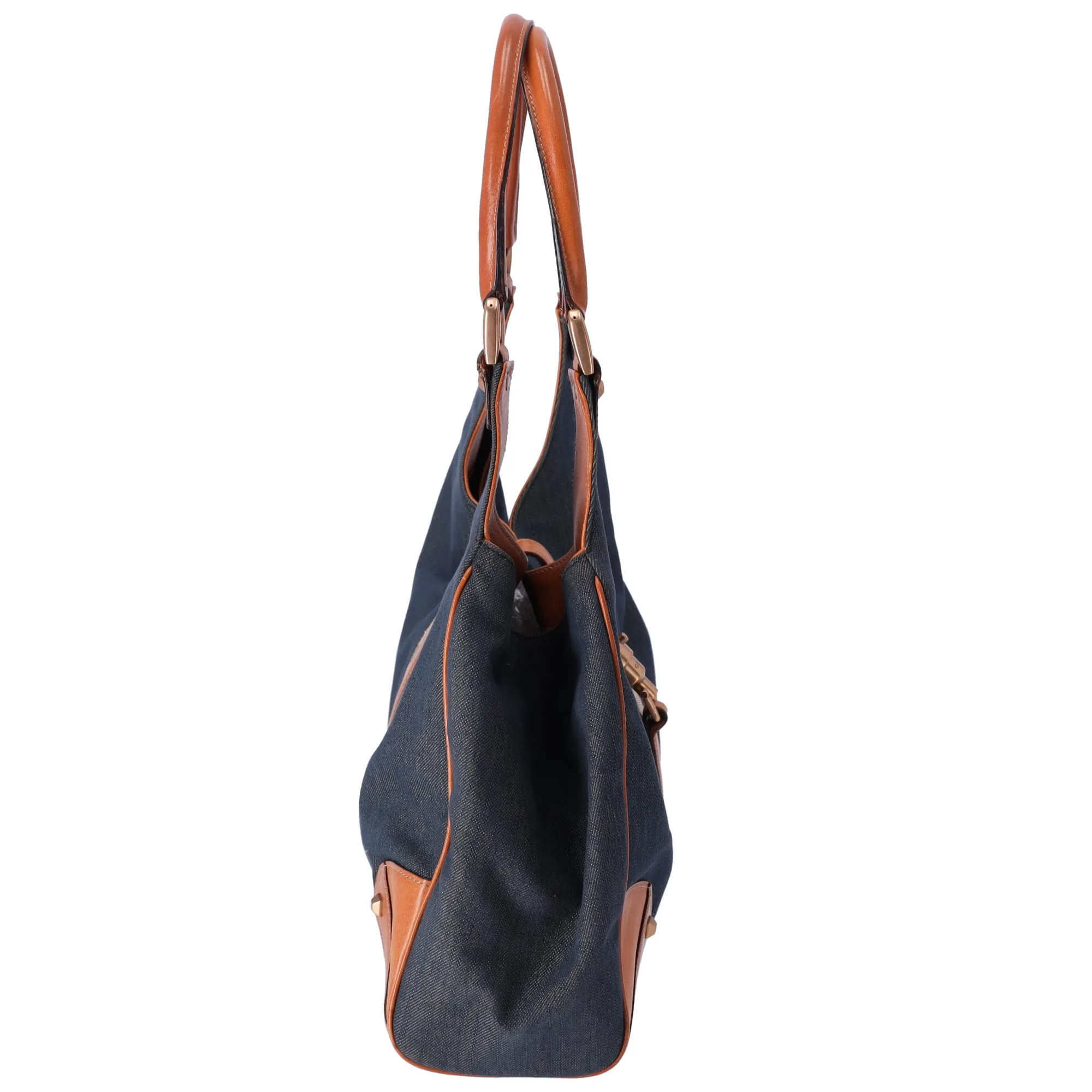 GUCCI GG New Jackie Shoulder Bag 203419 Navy Denim Brown sold by Gaby's Bags product image thumbnail 2