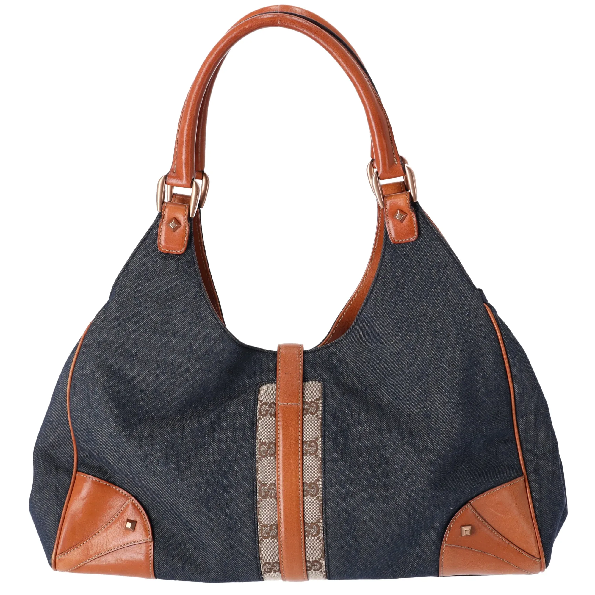GUCCI GG New Jackie Shoulder Bag 203419 Navy Denim Brown sold by Gaby's Bags product image thumbnail 3