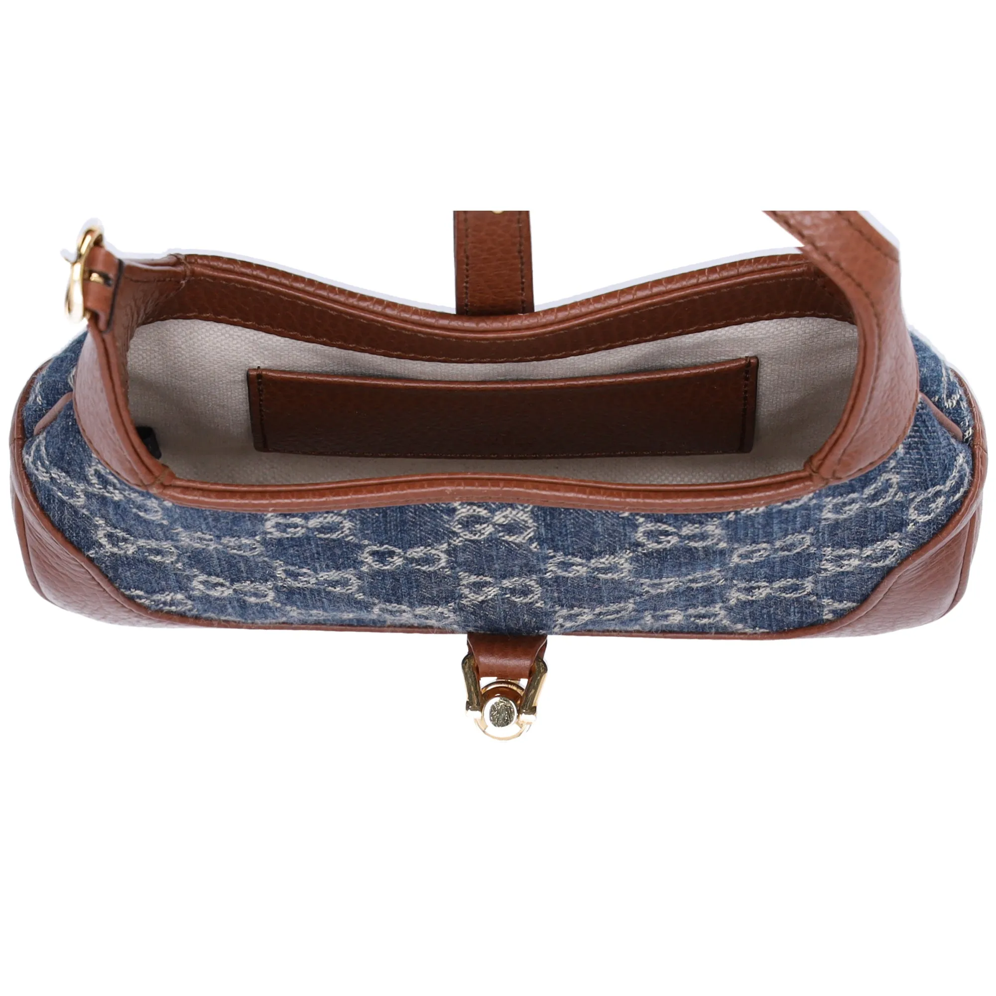GUCCI Jackie 1961 Shoulder Bag 637092 Blue Dark Brown Denim Jacquard sold by Gaby's Bags product image thumbnail 5