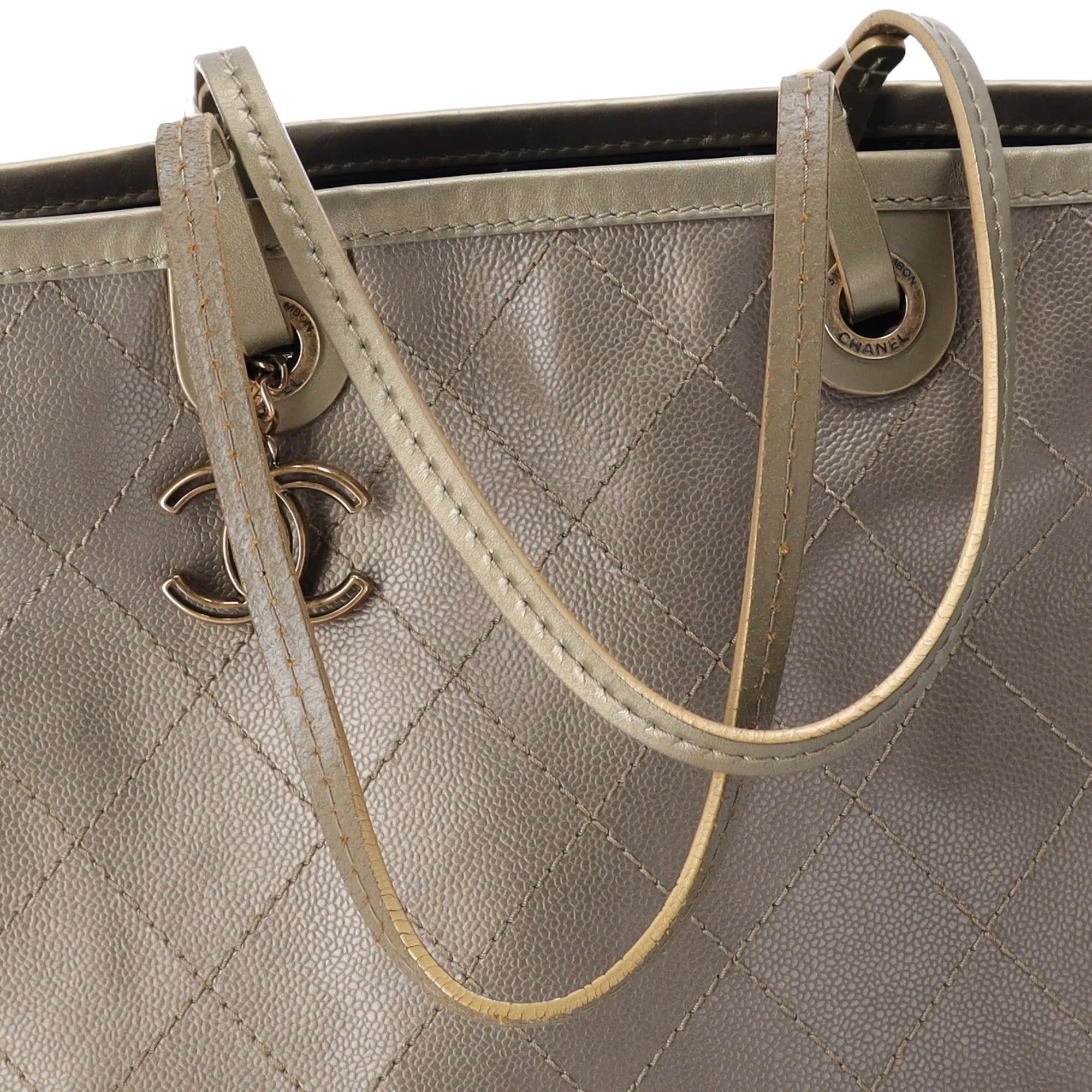 CHANEL Wild Stitch On the Road Shoulder Bag A92211 Khaki Gold sold by Gaby's Bags product image thumbnail 5