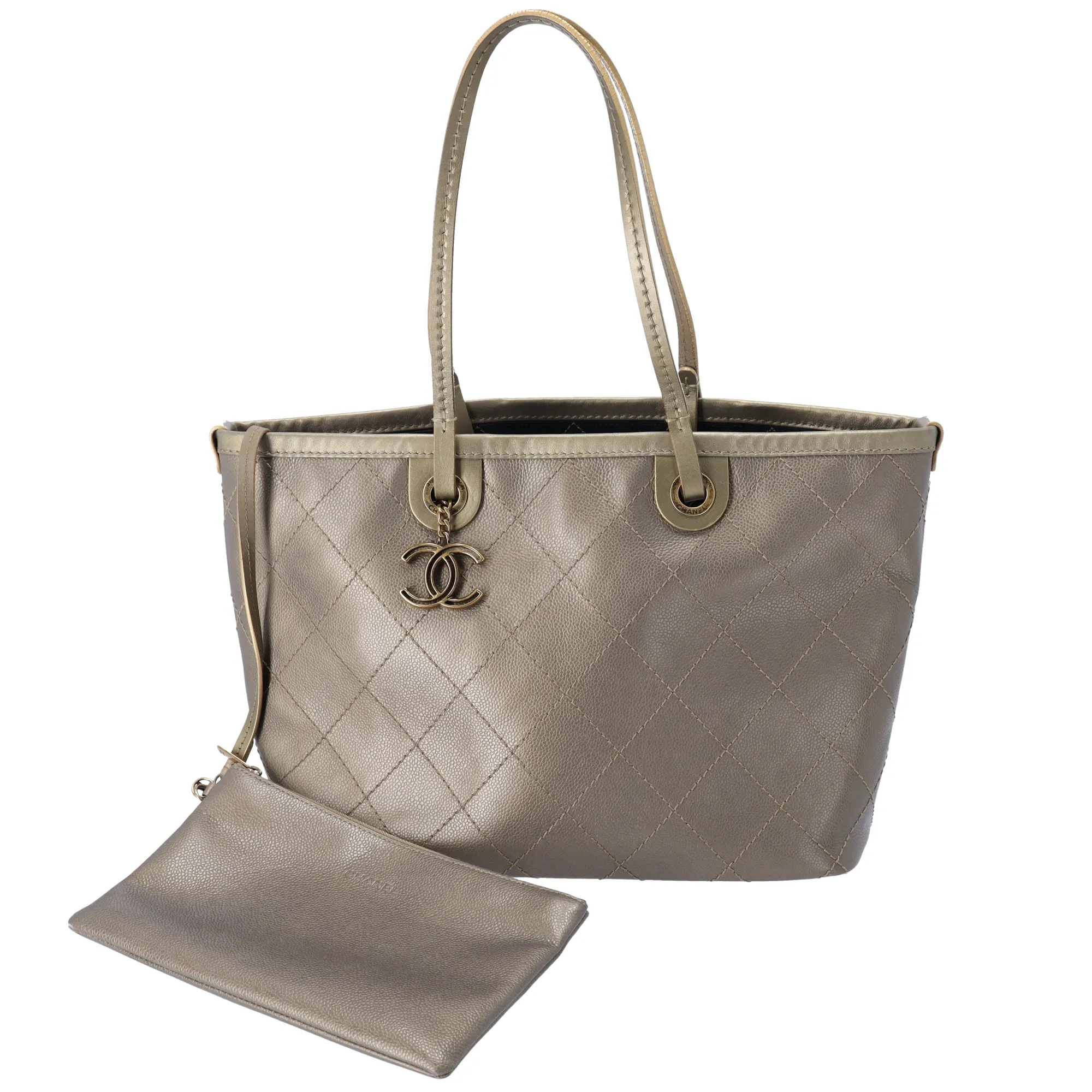 CHANEL Wild Stitch On the Road Shoulder Bag A92211 Khaki Gold sold by Gaby's Bags product image thumbnail 2