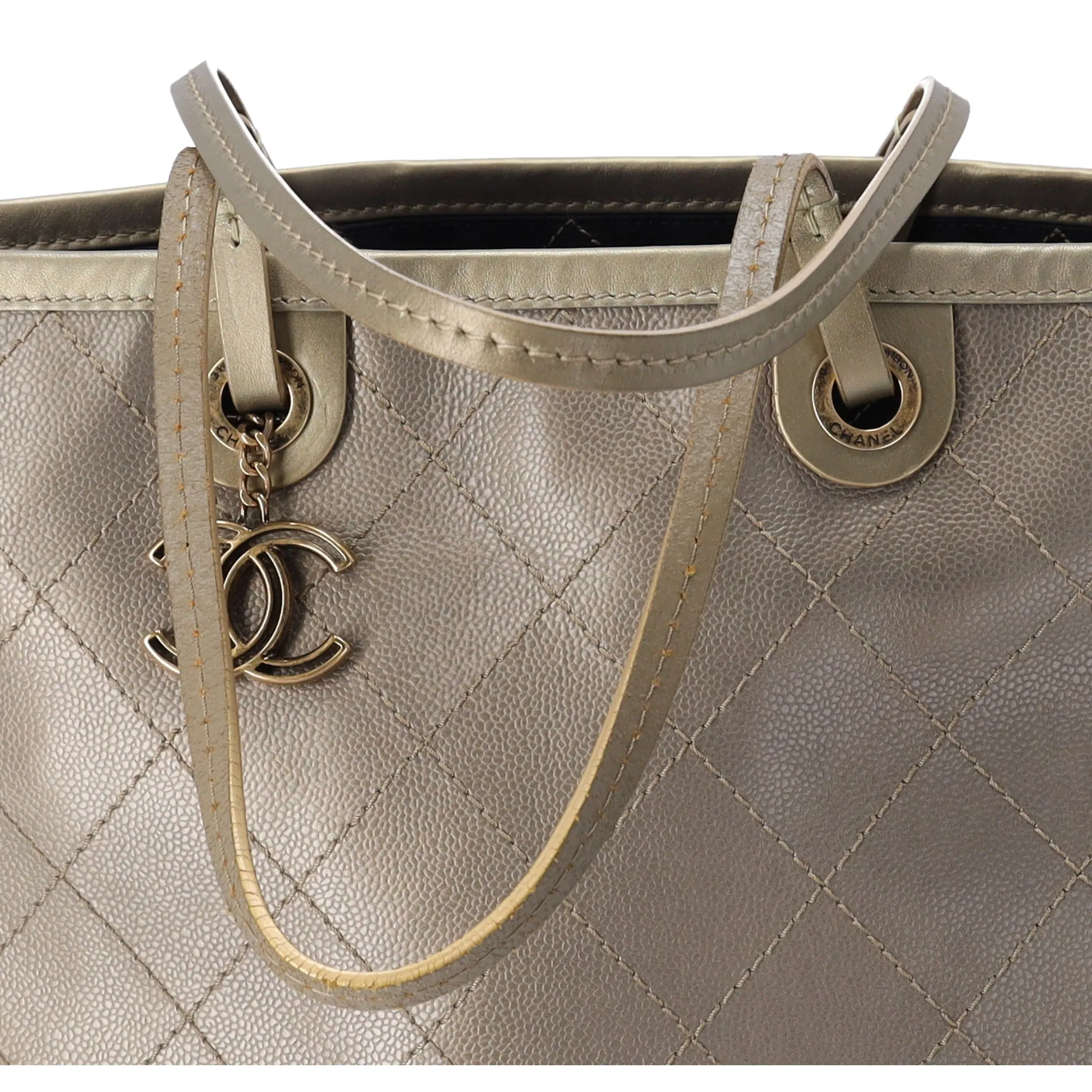 CHANEL Wild Stitch On the Road Shoulder Bag A92211 Khaki Gold sold by Gaby's Bags product image thumbnail 3