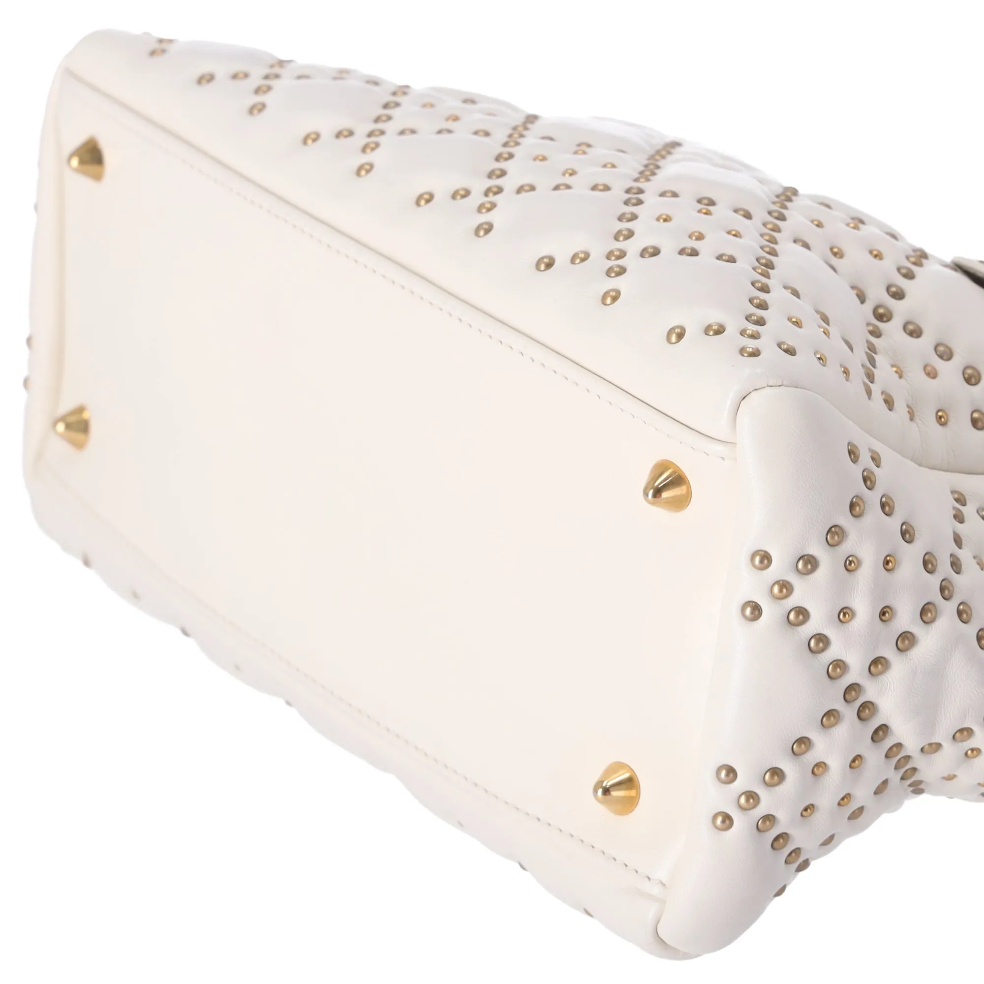Christian Dior Lady Dior Medium Bag Handbag Cream Leather Studded sold by Gaby's Bags product image thumbnail 5