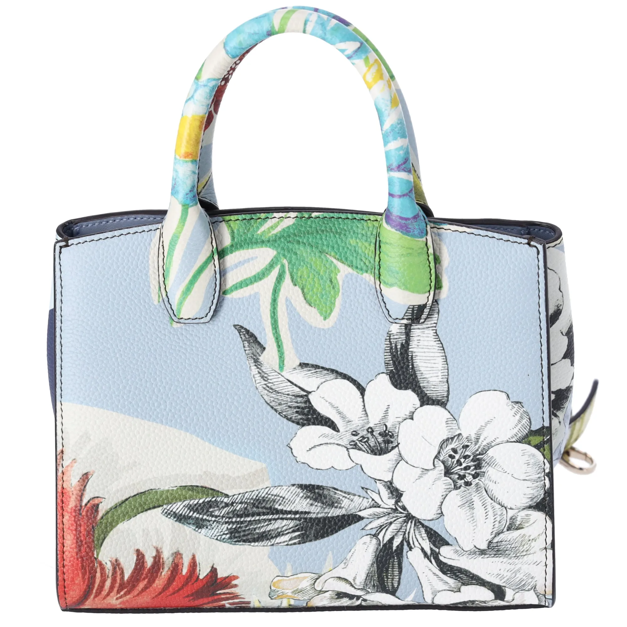 Salvatore Ferragamo Gancini Handbag Floral Light Blue Green Multi sold by Gaby's Bags product image thumbnail 3