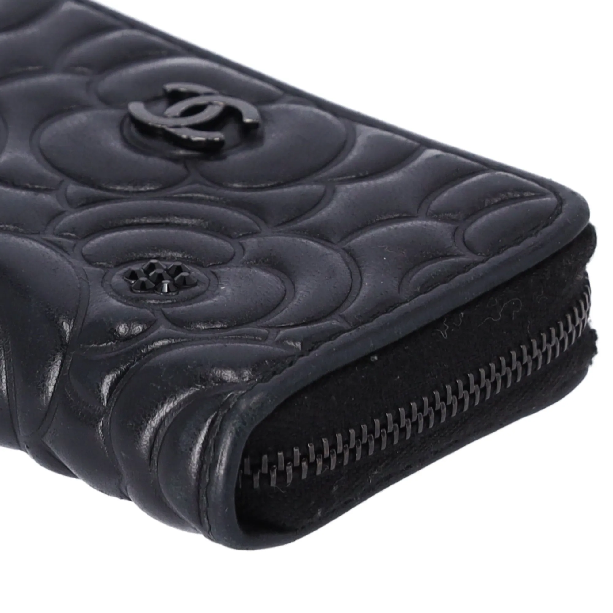 CHANEL Camellia Coin Case Black Lambskin Rhinestones sold by Gaby's Bags product image thumbnail 5