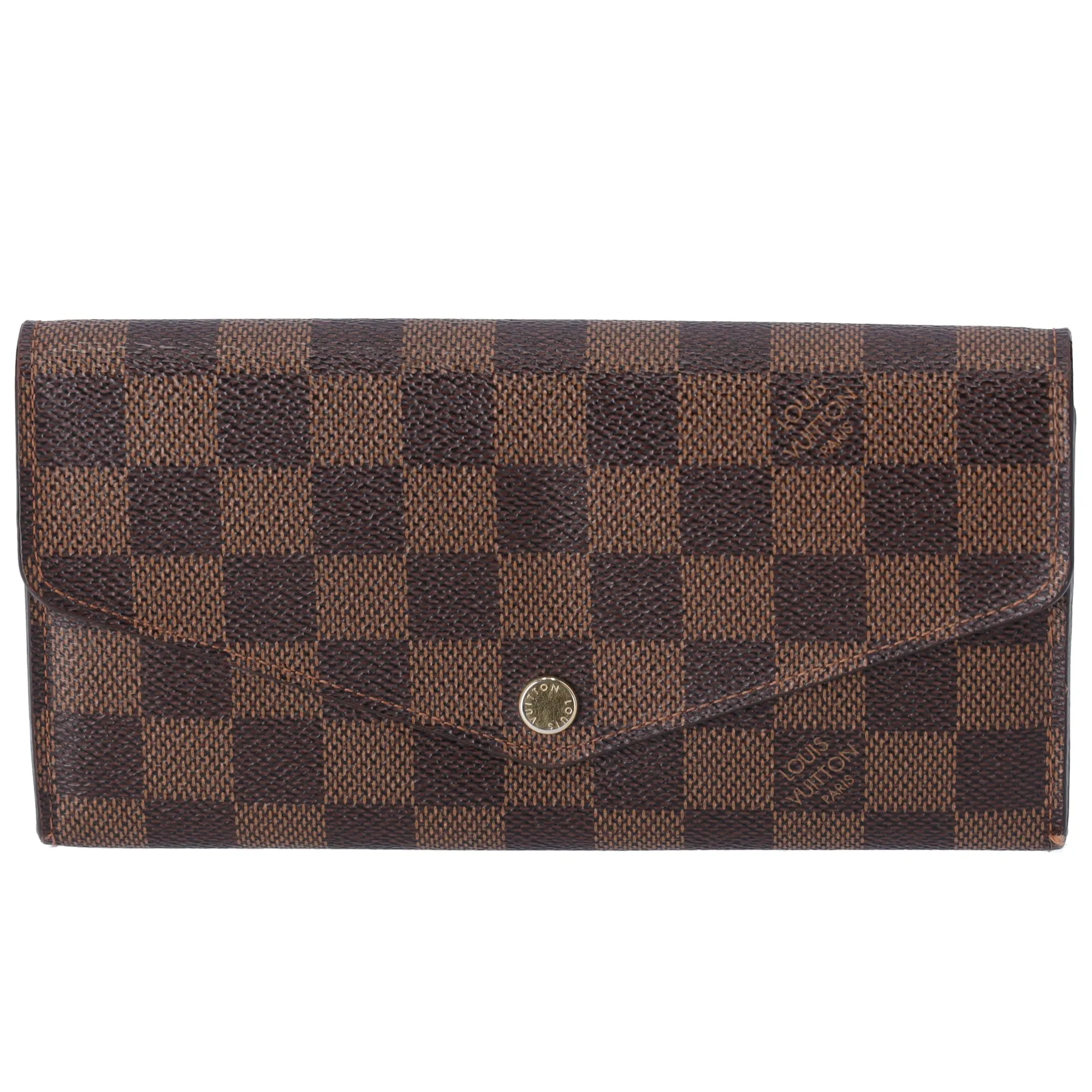 Louis Vuitton Sarah Damier Ebene Long Wallet N63209 Damier Canvas sold by Gaby's Bags