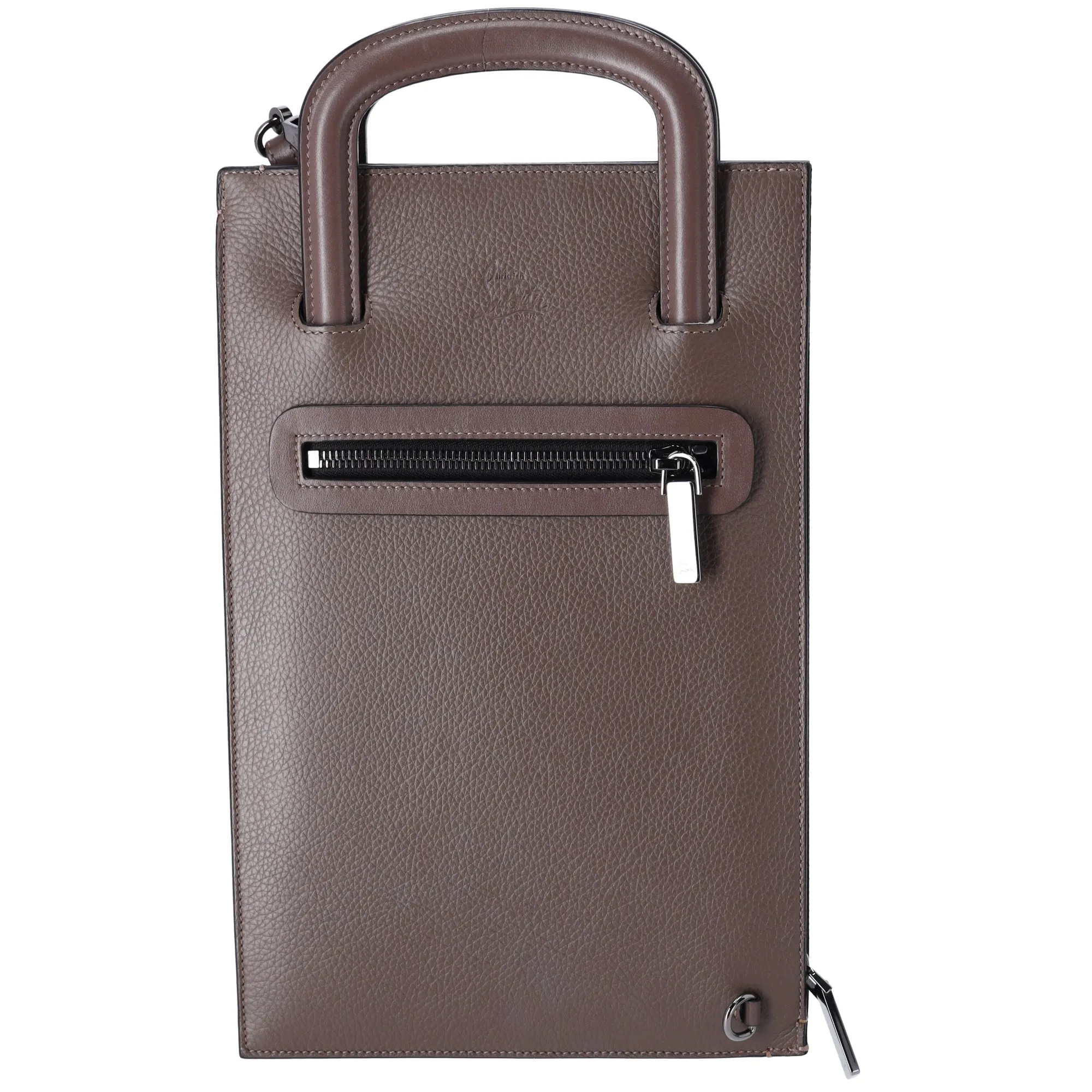 Christian Louboutin Trictrac Handbag Gray Beige Leather Studded sold by Gaby's Bags product image thumbnail 3