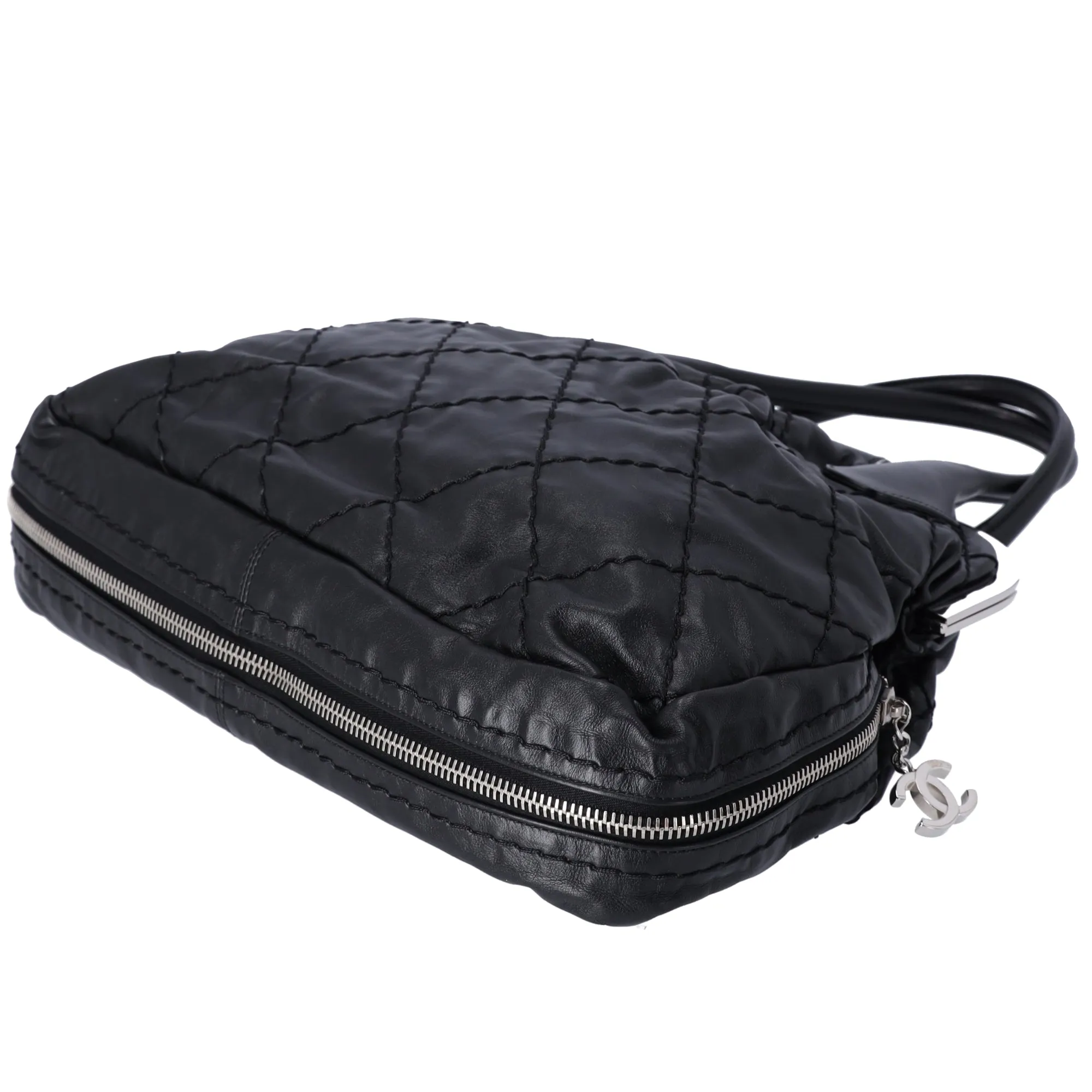 CHANEL Wild Stitch Expandable Frame Tote Bag Black Leather sold by Gaby's Bags product image thumbnail 4