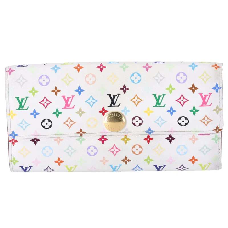 Louis Vuitton x Murakami Envelope Wallet Multicolor Monogram M60004 White sold by Gaby's Bags