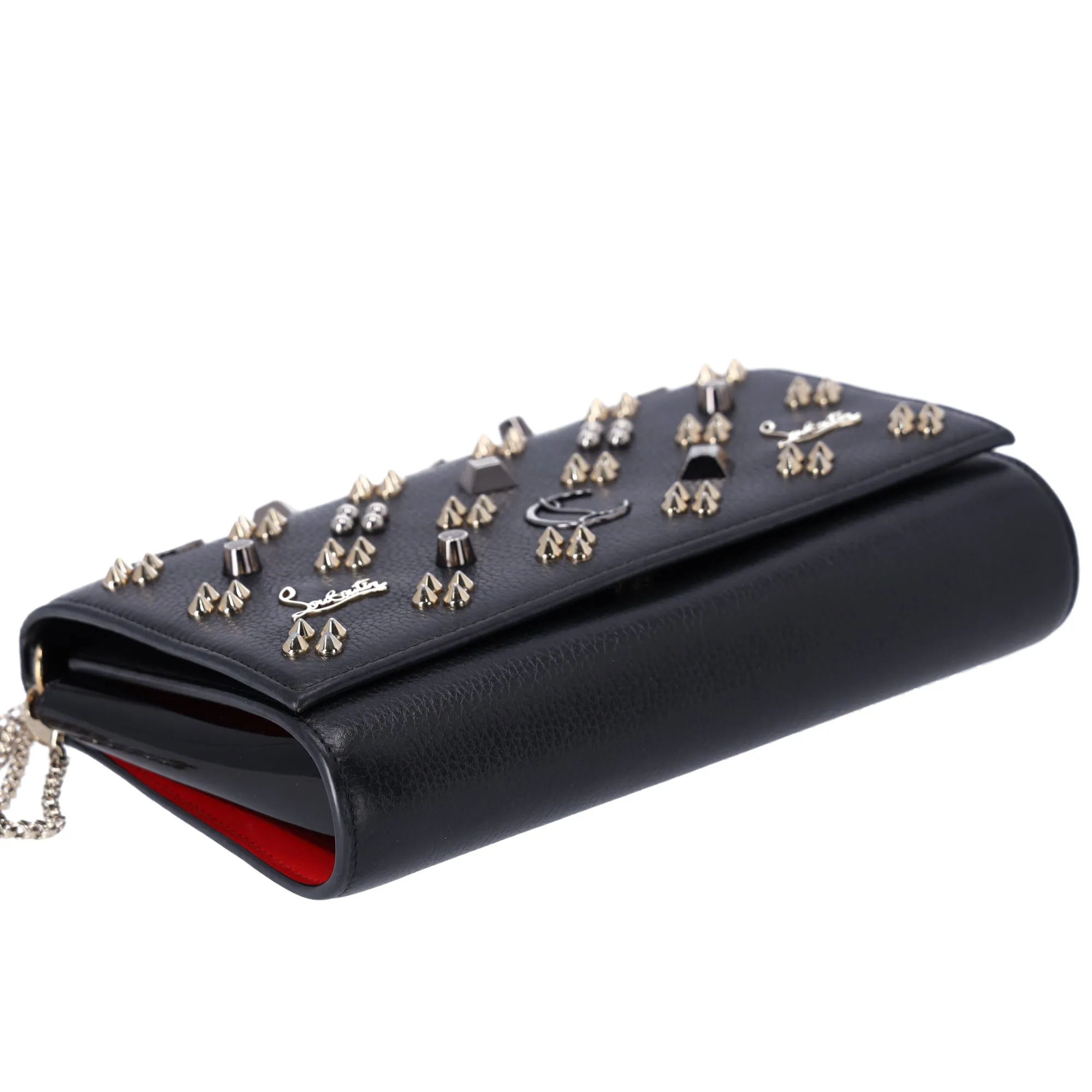 Christian Louboutin Paloma Clutch Crossbody Bag Black Leather Studded sold by Gaby's Bags product image thumbnail 3