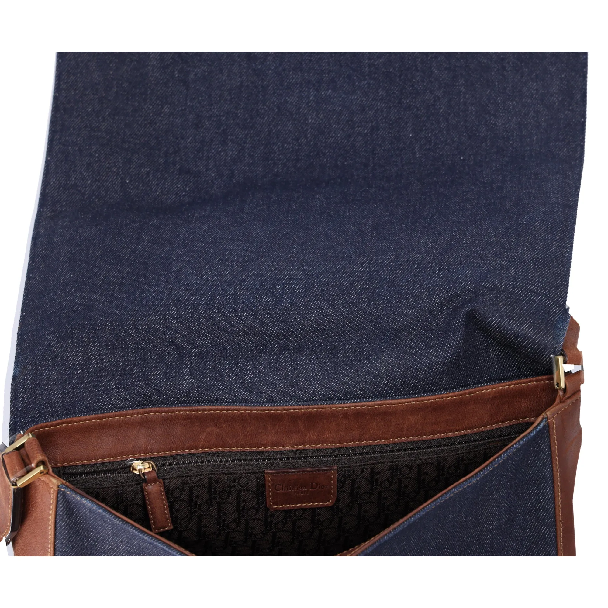 Christian Dior Street Chic Shoulder Bag Navy Brown Denim Leather sold by Gaby's Bags product image thumbnail 5