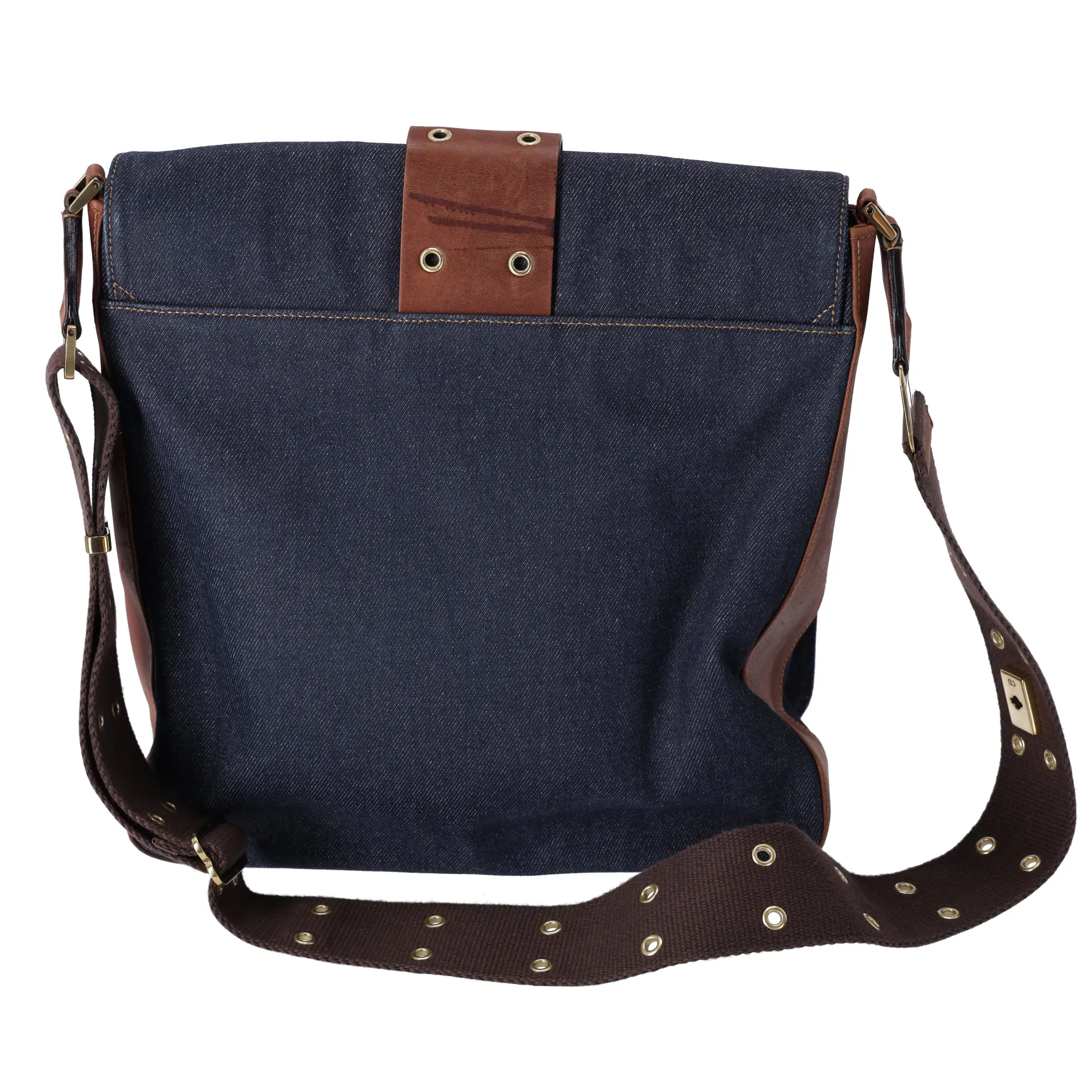 Christian Dior Street Chic Shoulder Bag Navy Brown Denim Leather sold by Gaby's Bags product image thumbnail 3