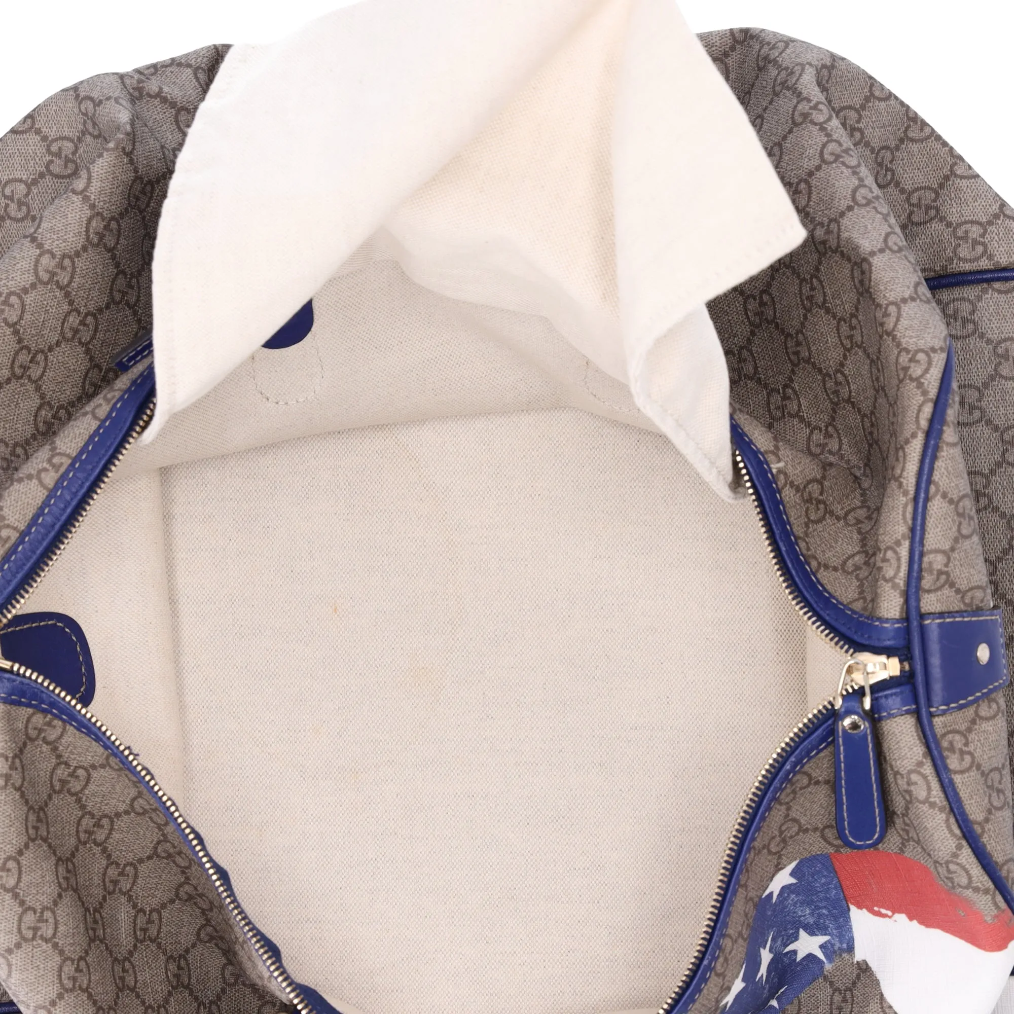 Gucci GG Plus Monogram Large Boston USA Flag Unicef Duffle Blue sold by Gaby's Bags product image thumbnail 4