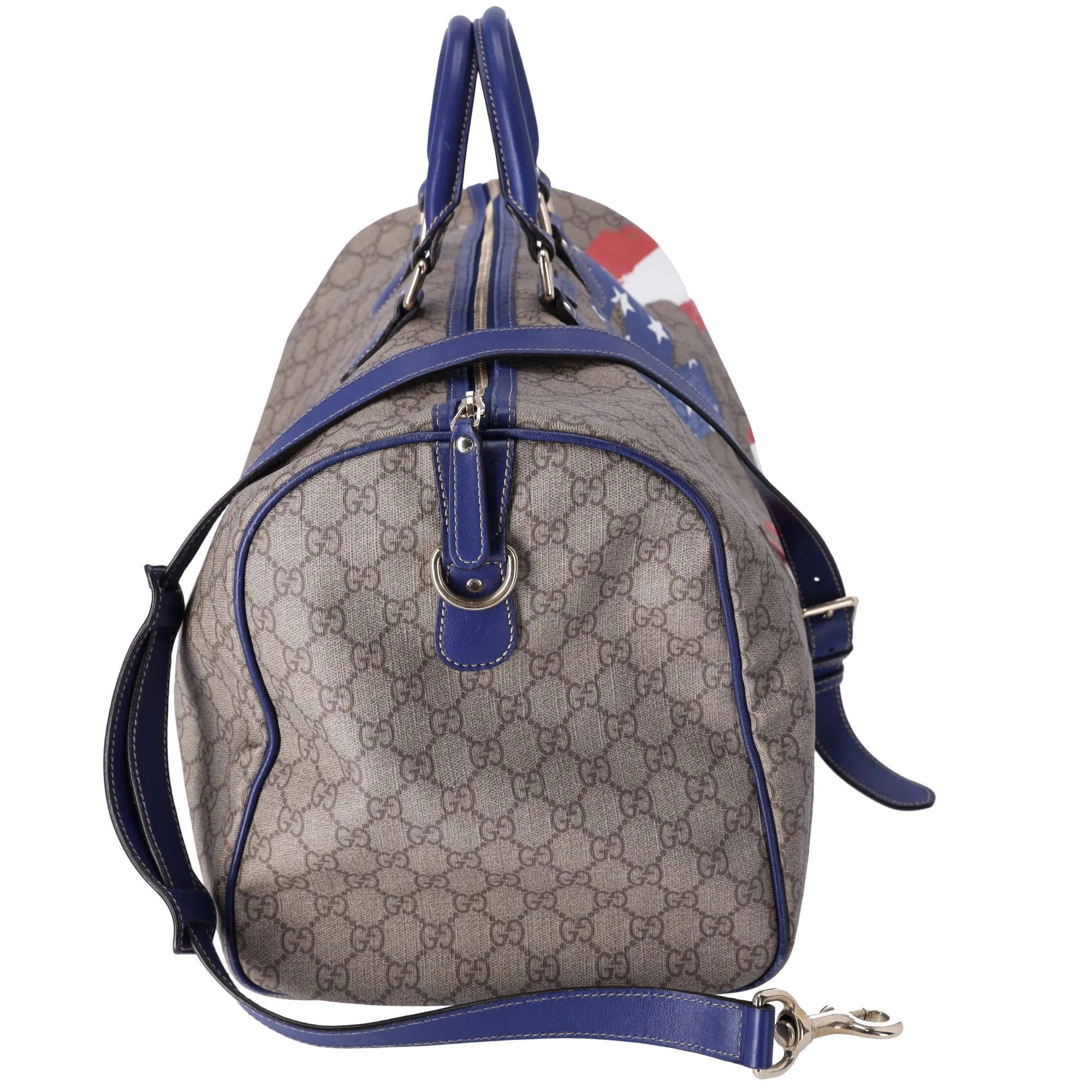 Gucci GG Plus Monogram Large Boston USA Flag Unicef Duffle Blue sold by Gaby's Bags product image thumbnail 2