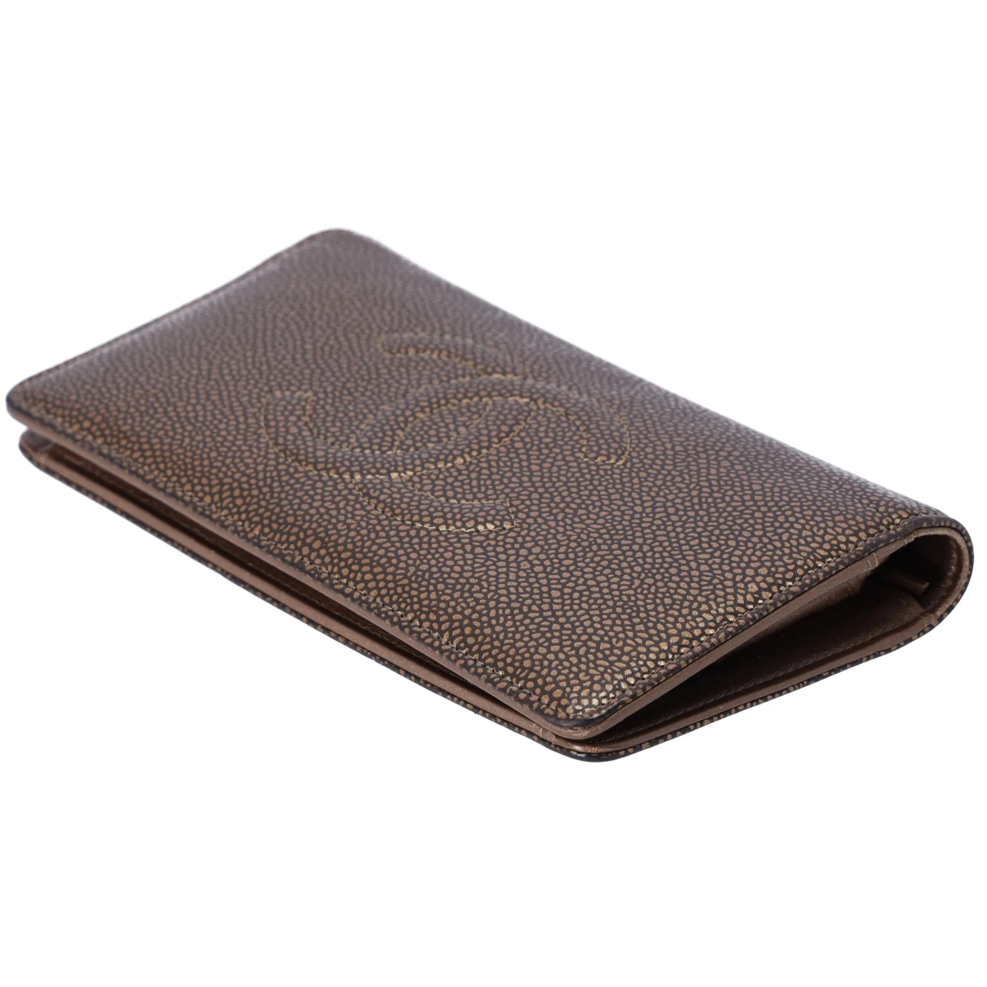 CHANEL CC Logo Long Bifold Wallet Brown Leather Caviar sold by Gaby's Bags product image thumbnail 5