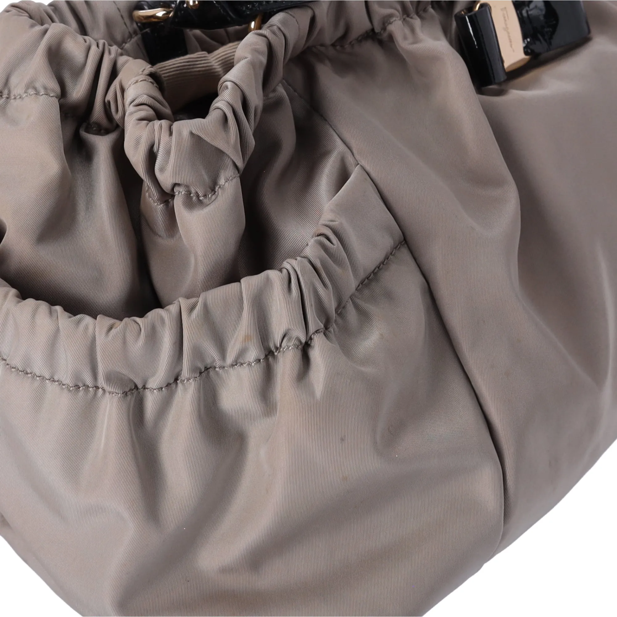 Salvatore Ferragamo Vara Tote Bag Gray Black Nylon Patent Leather sold by Gaby's Bags product image thumbnail 4