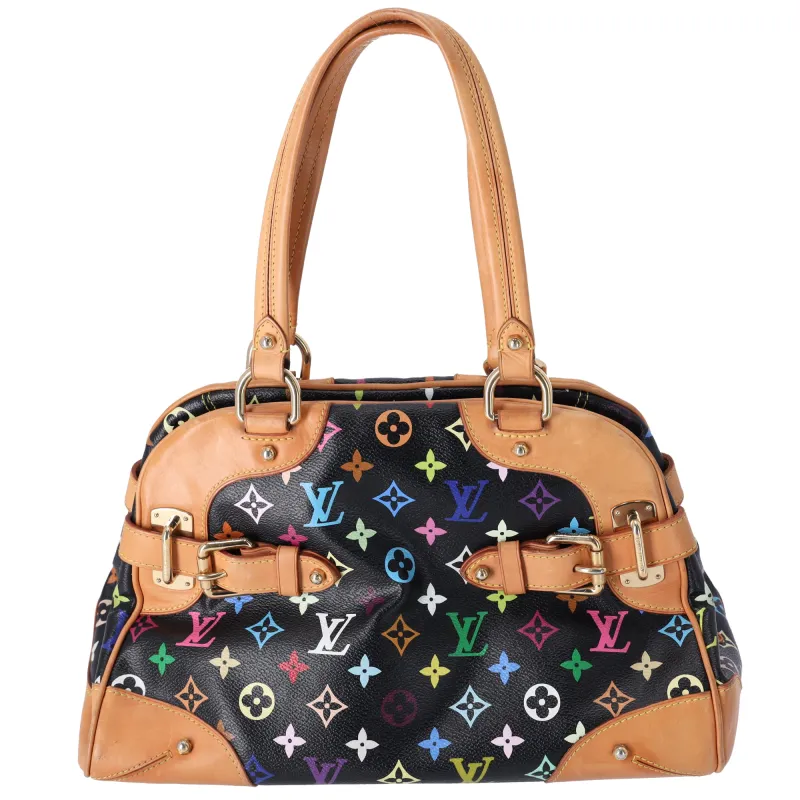 Louis Vuitton x Murakami Claudia Tote Multicolor Monogram M40194 Black sold by Gaby's Bags
