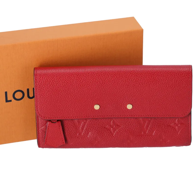 Louis Vuitton Pont Neuf Monogram Empreinte Long Wallet M61831 Cerise sold by Gaby's Bags